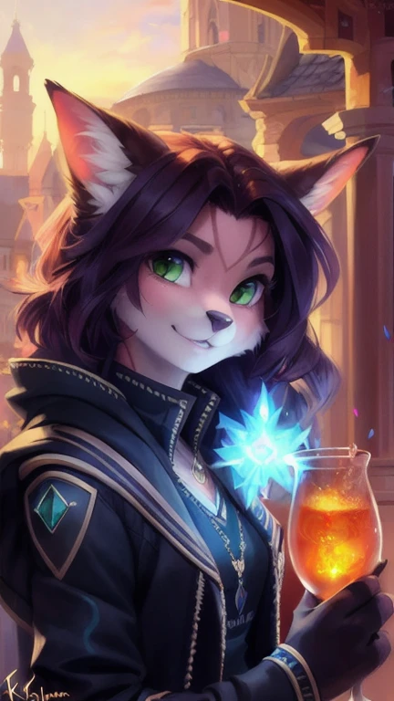 A beautiful and detailed (sweet portrait) von ((Kristal)), Sternenfuchs Kristal, Schlank, liebenswert, green eyes, small breasts, Raumanzug, Dekollete, Grinsen, hoch schauen,, anthro, Pelzig, holografischer Bildschirm, Hochgeladen E621, detailed flauschige fur, (von Fluff-Kevlar, Bayard Wu, personalami, Pino Daeni), detailliertes Gesicht, (flauschige), 1 girl, Allein, kein Wasserzeichen