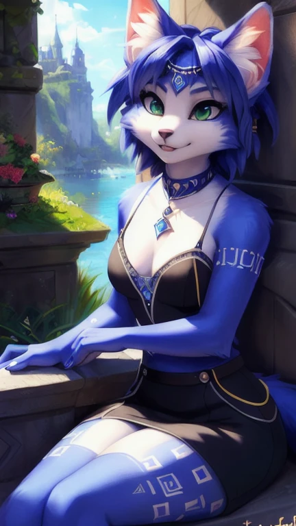 A beautiful and detailed (sweet portrait) von ((Krystal)), Sternenfuchs Krystal, Schlank, liebenswert, green eyes, small , Dekollete, Grinsen, hoch schauen,, anthro, Pelzig, holografischer Bildschirm, Hochgeladen E621, detailed flauschige fur, (von Fluff-Kevlar, Bayard Wu, personalami, Pino Daeni), detailliertes Gesicht, (flauschige), 1 girl, Allein, kein Wasserzeichen