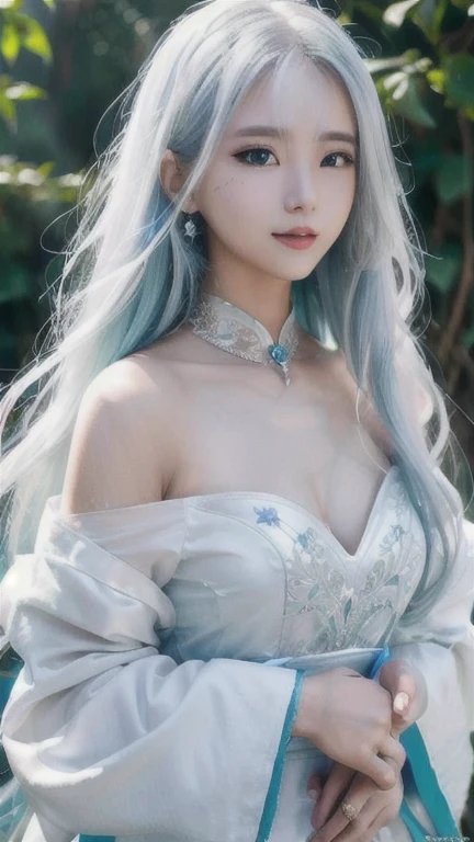 Close-up of a woman with long hair and a green shirt, Ruan cute vtuber, Girl Cute - Delicate Face, Young cute pale Asian face, neat hair With bangs, anime thai girl, Ulzan, Belle Delphine, Anime girls in real life, Southeast Asians,Round Face, 1 8 Yes, With bangs, Chiho