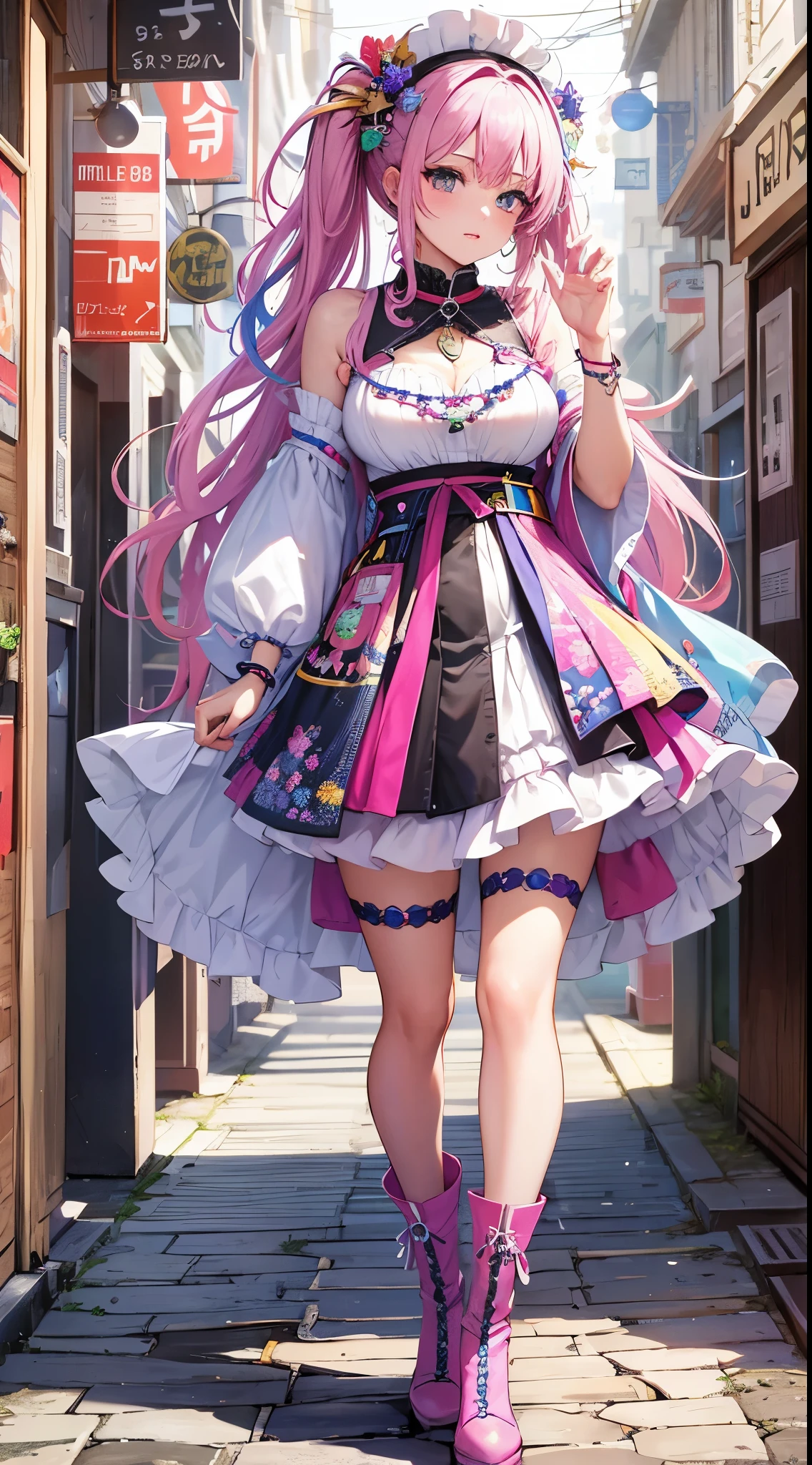 "The work we have in front of us is the masterpiece of a radiant hyperrealist artist, and we are proud of the quality and beauty that far surpasses its predecessor.

This one captures the point of view with its ephemeral eyes and calm expression. Its cheeks are slightly flushed like cherry blossoms, and its crystal clear white skin walks like silk. It is as glossy and shines every time it sways in the wind.

Her style is the splendor of Japan Harajuku fashion, and her unique fashion sense makes her even more attractive. Her outfits are colorful and artistic, with a wide variety of designs, including pop culture icons, cartoon characters, and abstract patterns.

Her skirt is rainbow-colored and her ruffles spread out beautifully like a flower. At her feet are vivid pink platform boots, the unique design and colors of which instantly catch the eye.

Her accessories also reflect that personality. A large heart pendant shines around her neck, and a colorful beaded earring swaying in commemoration. And in her hands are lined with bracelets and bracelets depicting icons of pop culture.

This image, at the level of its impression and detail, gives the illusion that she is actually there. enjoys her personality and beauty to the fullest.

This is the best masterpiece we will create, and its beauty and personality will never surpass it. All of them are highly finished using image correction tools to reproduce images of the highest quality.

This figure should inspire us to think beyond the limits of our creativity and produce the best results. "This is a work that expresses the essence of a hyperrealist artist."