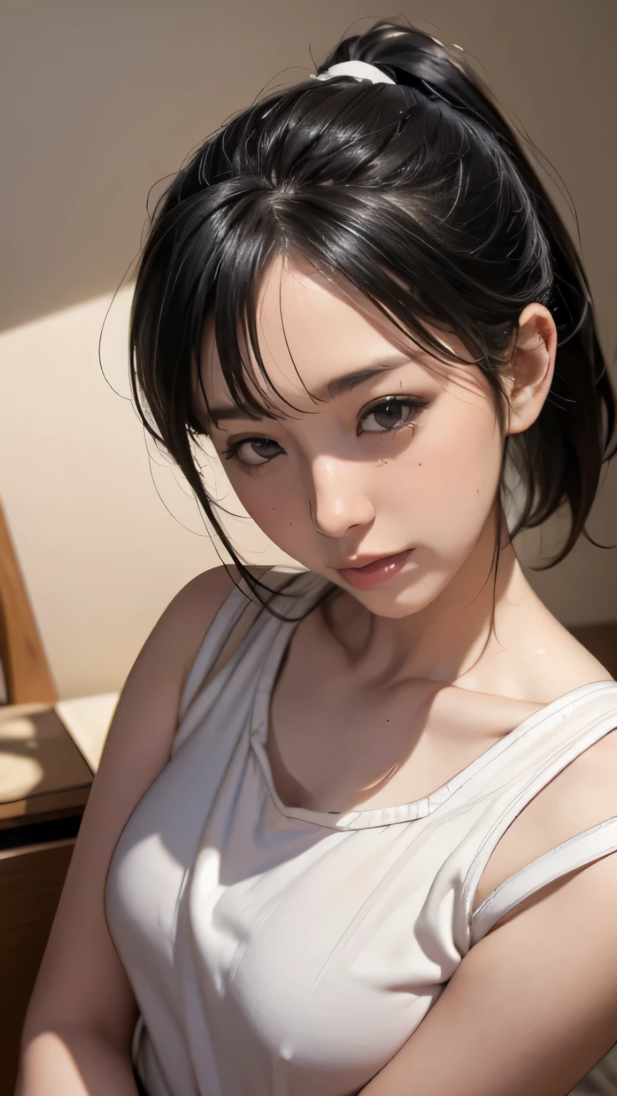 (8K High Resolution), (highest quality), (RAW Image Quality), (reality), (that&#39;realistic:1.37), Big 目,that&#39;Exquisite（Live-action realistic style）,The ultimate face,✤ Light and shadow,clear facial features,Milky skin, Skin with attention to detail,realistic skin details,Visible pores,（Very detailed）,best portrait, facial, how, (10 year old Japanese girl, Black Hair, ponytail, Cute type), ((Be surprised, surprise, Big round eyes))