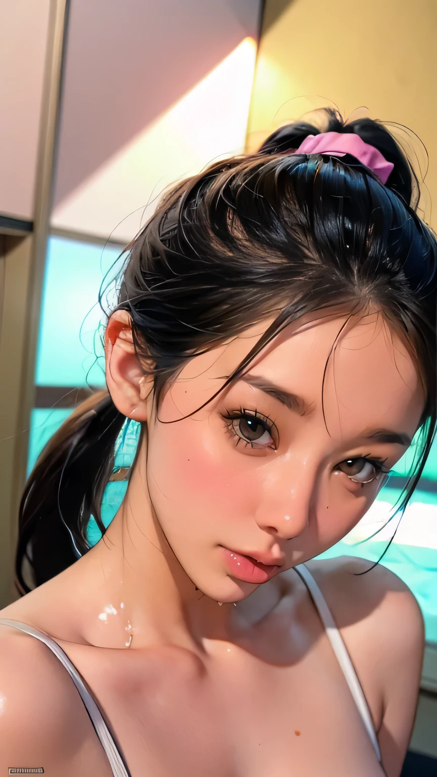 (8K High Resolution), (highest quality), (RAW Image Quality), (reality), (that&#39;realistic:1.37), Big 目,that&#39;Exquisite（Live-action realistic style）,The ultimate face,✤ Light and shadow,clear facial features,Milky skin, Skin with attention to detail,realistic skin details,Visible pores,（Very detailed）,best portrait, facial, how, (10 year old Japanese girl, Black Hair, ponytail, Cute type), ((Be surprised, surprise, Big round eyes))