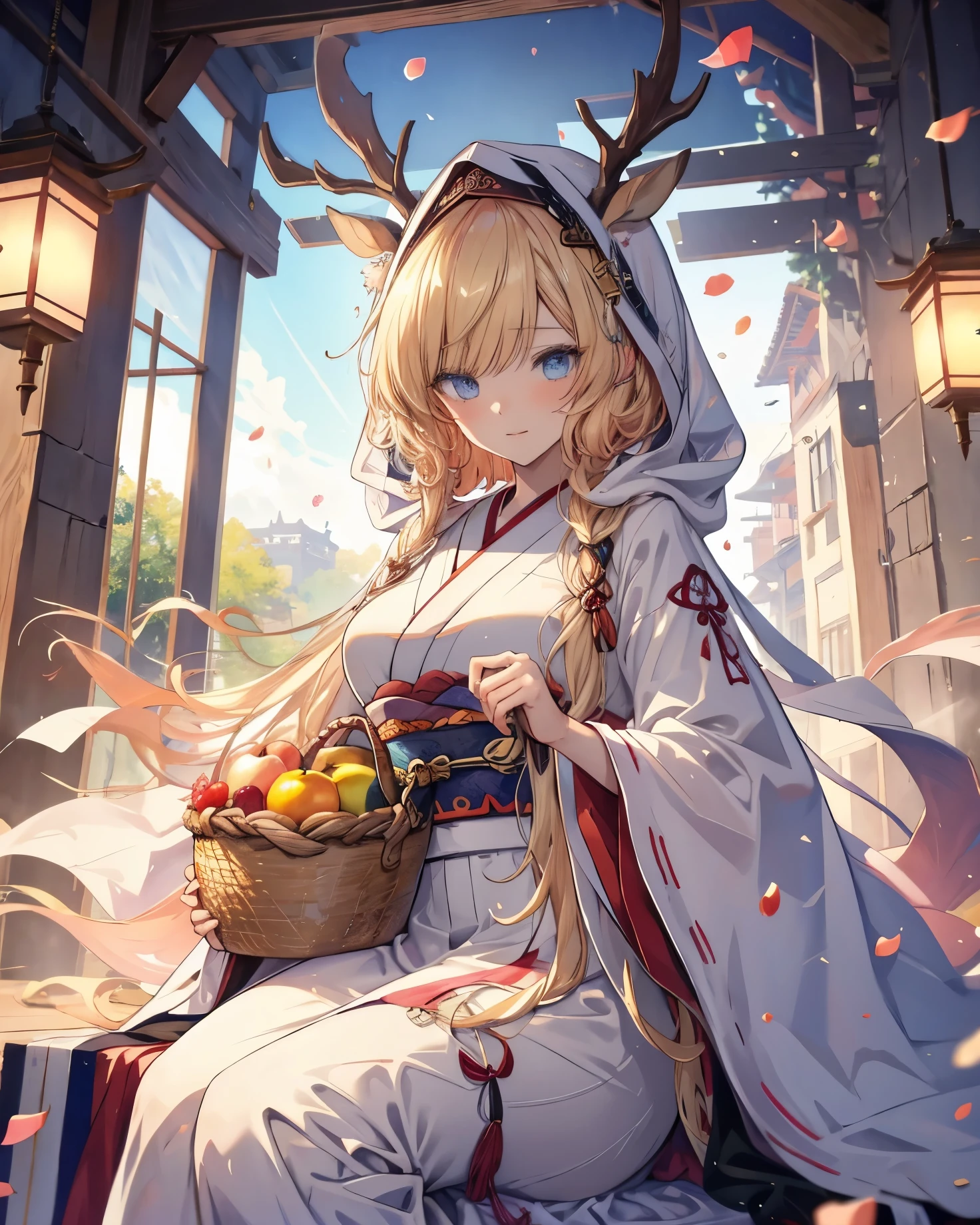 Woman in Traditional Clothing Holding a Basket of Fruits, Bohemian Style (Anime Edition)
very anime!!!, Guvitz-style artwork,
Detailed digital anime art, official art,
Bohemian-inspired traditional woman,
Carrying a basket overflowing with ripe fruits,
Anime aesthetic adding vibrancy and charm,
Delicate and intricate anime lines,
Traditional Japanese attire, lovingly drawn,
Oriental art style harmoniously blended,
Gentle shading enhances the texture,
Splashes of colorful petals and leaves,
Guvitz, the master artist's deft touch,