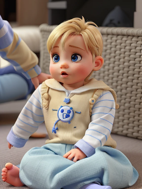 baby, 8 mois, yeux bleus, salopette, baby, Sailor shirt , blond, boy