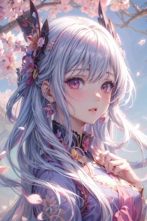 Anime girl with long pink hair and a flower crown, Detailed digital anime art, beautiful anime portrait, Anime Style 4k, anime art wallpaper 4k, anime art wallpaper 4k, Detailed portrait of an anime girl, anime art wallpaper 8k, Beautiful anime artwork, Detailed anime art, Stunning Anime Face Portraits, Detailed anime artwork, Beautiful Anime Girls, Beautiful anime art