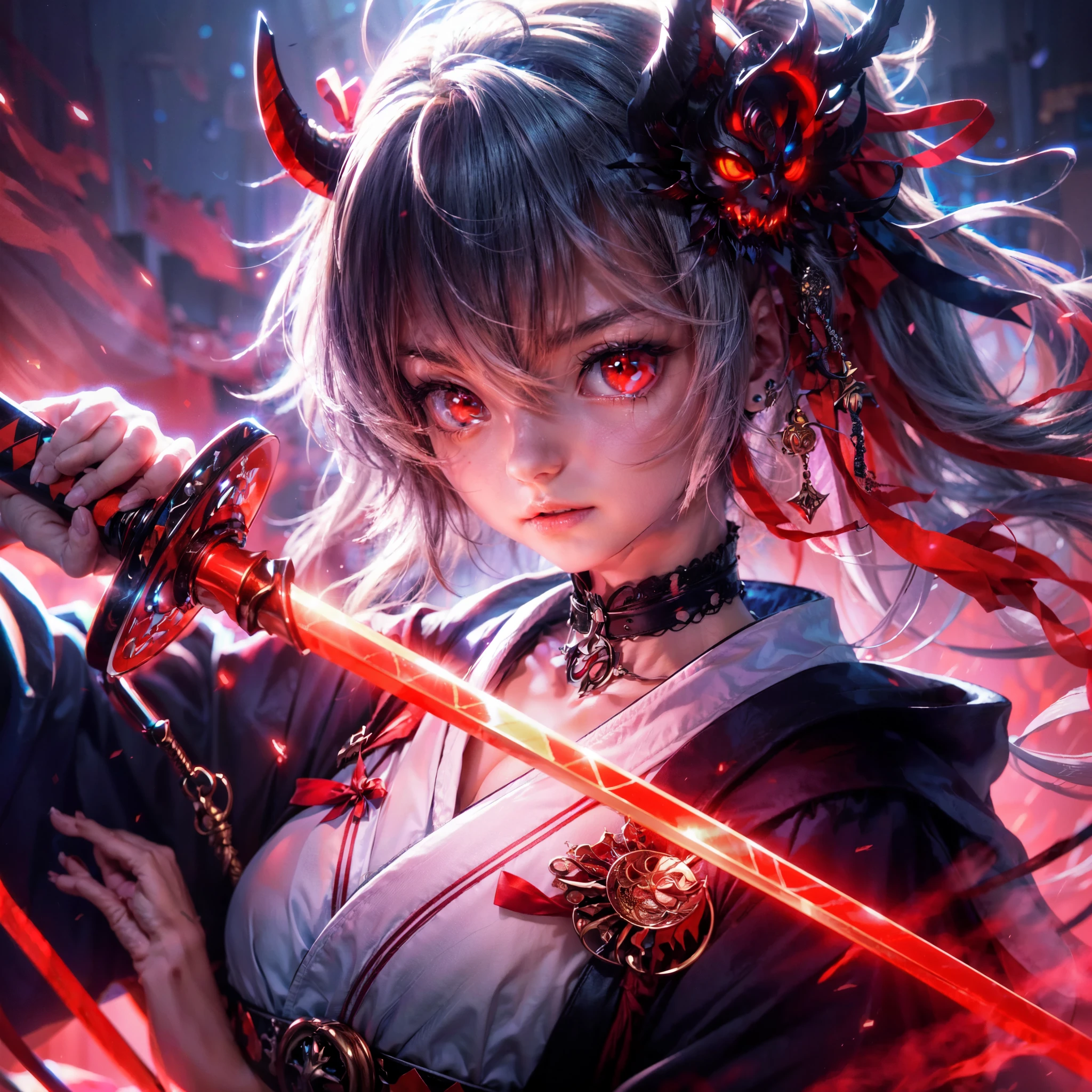 anime girl with red eyes holding a sword in her hand, badass anime 8 k, anime style 4 k, best anime 4k konachan wallpaper, anime art wallpaper 8 k, 4k anime wallpaper, demon anime girl, anime art wallpaper 4 k, anime art wallpaper 4k, anime wallpaper 4k, anime wallpaper 4 k, 4 k manga wallpaper