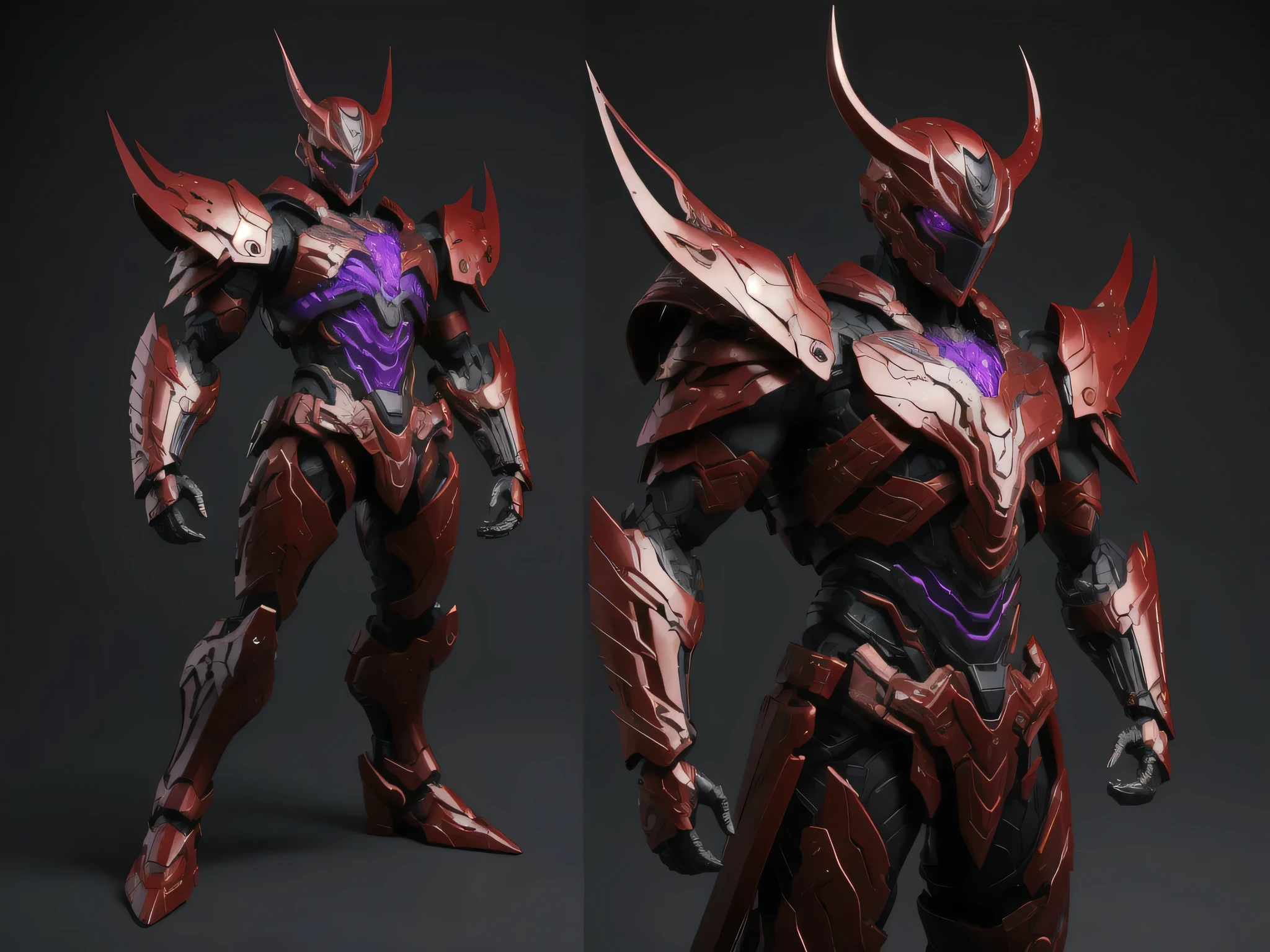 ((best quality)), ((masterpiece)), (detailed), perfect face, Dark Purple, Scorpion Power Ranger, Desert Background, Single person, Sleek Scorpion Armor, Full Body, Scorpion Base, Kamen Rider