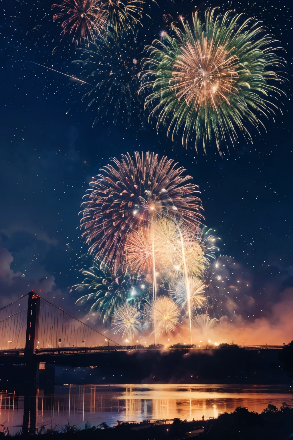 Oedo Fireworks Festival Fireworks burst into flames beautiful Fantasy milky way
