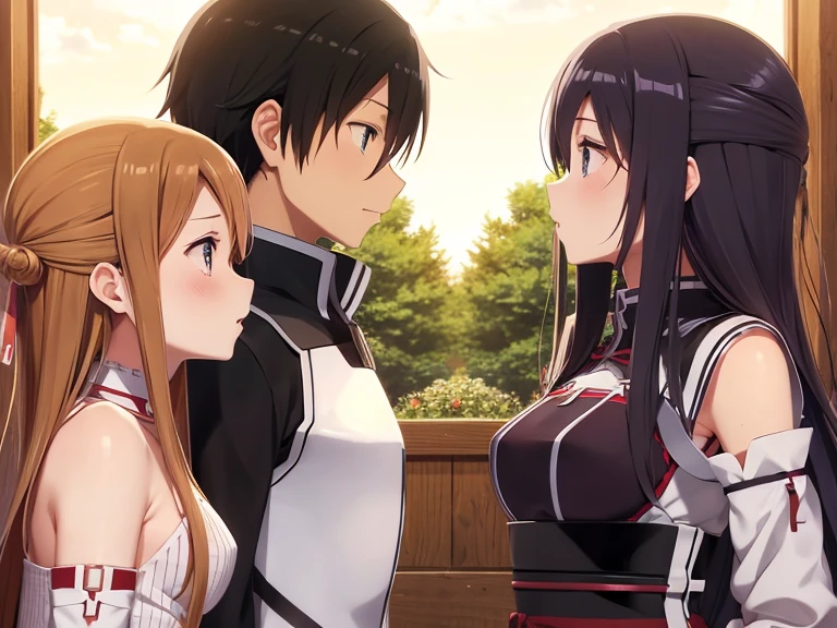 SAO,Yuuki Asuna,Kirigatani Kazuto,kiss,kissシーン,Asuna,Kirito