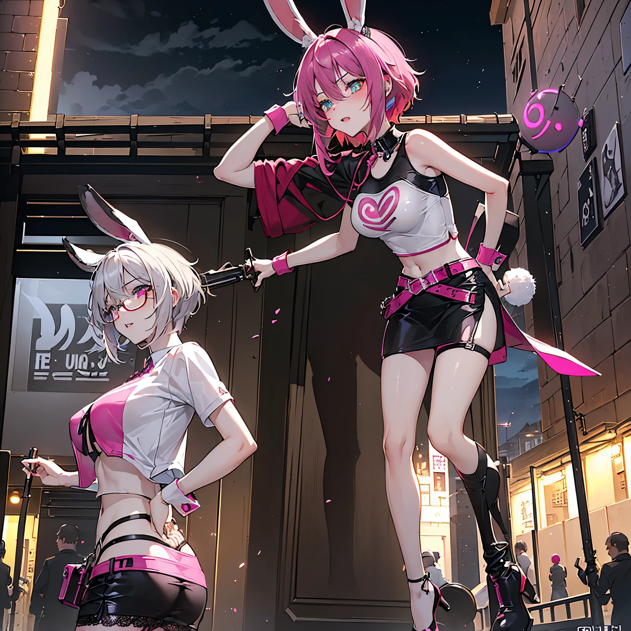 Wearing a bikini top and shorts,Anime girl wearing cat ears, Pink ponytail hair and cyan eyes, seductive anime girl, splash ink art anime , Achgau, pixiv 3dcg, Smooth anime CG art, swimsuit, realistic bikini, , Azure Lane style, Anime visuals of cute girls, From《Azur route》Animal illustrations for video games,mixed species,different kinds of animals,various species,diverse animals,digimon evolution,Ultimate Evolution,perfect body,ultimate body,horse,There is personification,digimon evolution,Ultimate Evolution,perfect body,ultimate body,UFO,There is a horse,There is personification animation comprehensive,Multiple animal races,Fully anthropomorphic(Beast ears and tail),Lots of beauties,Many dancers,Lots of beauties A group of anime girls with big breasts, Azure Lane style, Anime cover, Characters in Azur route, Achgau, Onmyoji, From《Azur route》video game, Oppein, Edge, fleet collection style, OPPEIN cyberpunk, Fleet Assemble Arcade, biomechanical OPPEIN, Close-up of a mobile phone with cartoon characters in Edge anime style, Poster by Zengo, CG Social Trends, Taqism, trending at CGstation, trending on CGstation, Holo Live, mobile games, Official product images, Visual novel CG, CGstation, Oppei Cyberpunk, official anime key media, Ad Image, Available imagery