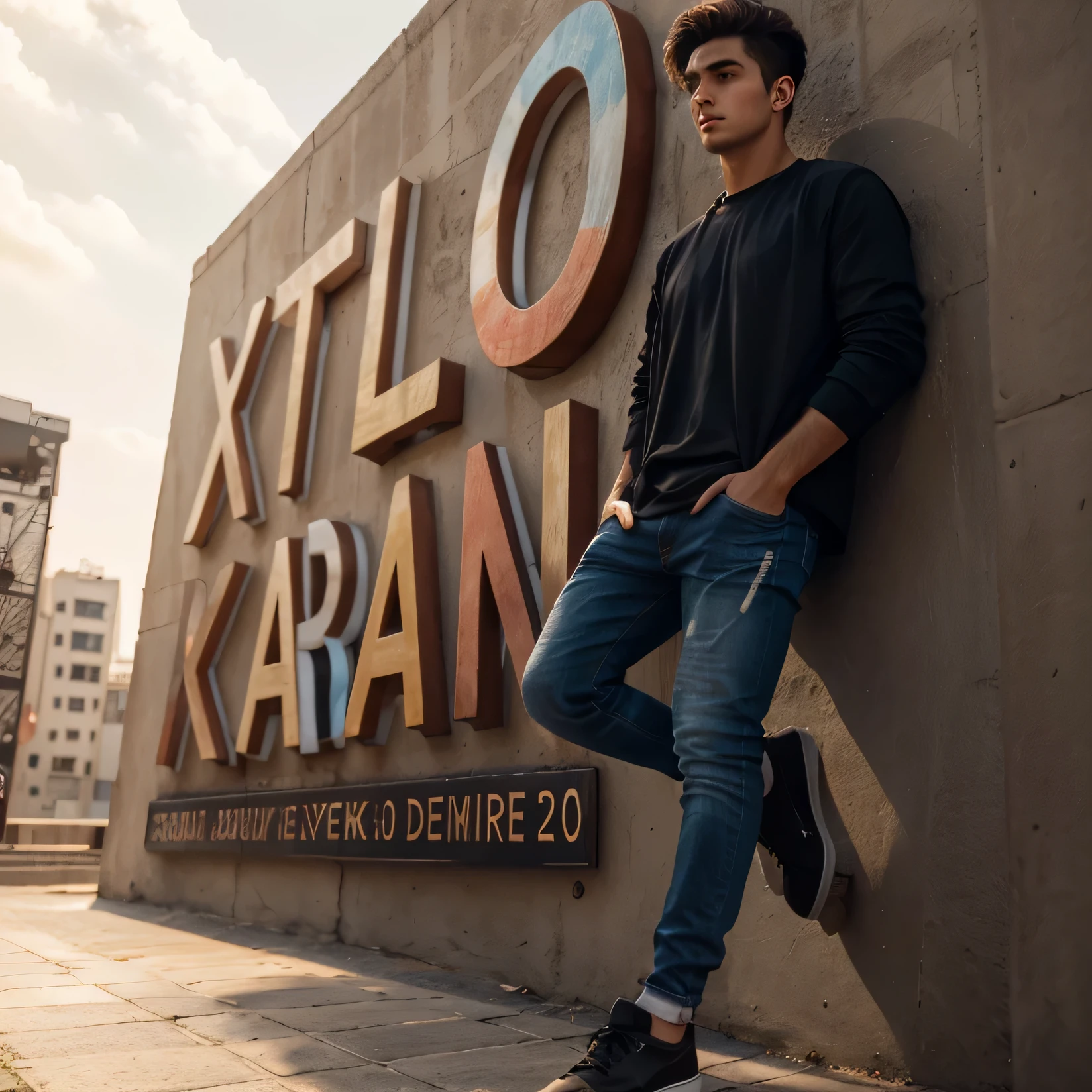 Simple background ke liye
(RAW photo, best quality, highest quality, masterpiece:1.2), (realistic, photo-realistic:1.37), ultra high res, (1 boy 20 year's old, Tirkish handsome:2.0), (summer night sunset:1.3), (black round neck plain Tee-shirt, blue jeans:1.3), (standing in flower field:1.4), model style open legs, (focus face:1.3), (high contrast:1.1), (detailed background:1.3), dynamic pose, intricate detail, delicate pattern, (vibrant, colorful:1.3), (high sharpness), middle eastern guy, fashion posing, short black hairstyle, plain regular fit lose Tee-shirt no printing on Teeshirt, light bearded, Turkish boy.