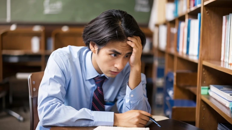A worried male professor