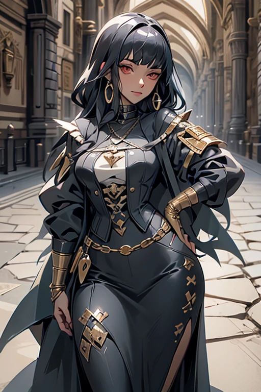 Fantasy Thief Italian girl 25 years old, very long black hair, dressed as a medieval fantasy thief
