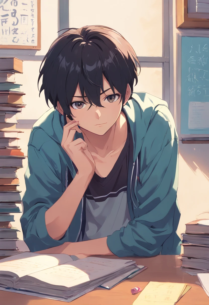 Male junior high school student、Black Hair、、Bullied