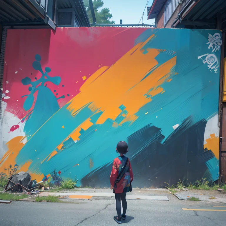 Graffiti art，Mo winces.，wilderness，pintura com Mo winces.，Abstract，colorful，idea，Low Energy, Depression in young people, Publish your creation,Contemporary aesthetics,Modern Interpretation,Be bold, Japanese Manga