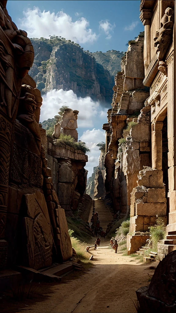 in the year 54 BC in Gaul, land of legends and mysteries. Under the wild sky, Julius Caesar encountered fierce tribes, whose warriors were like shadows in the deep forests. hyper realistic image 8k uhd 5d panoramic view. cinematic effect.