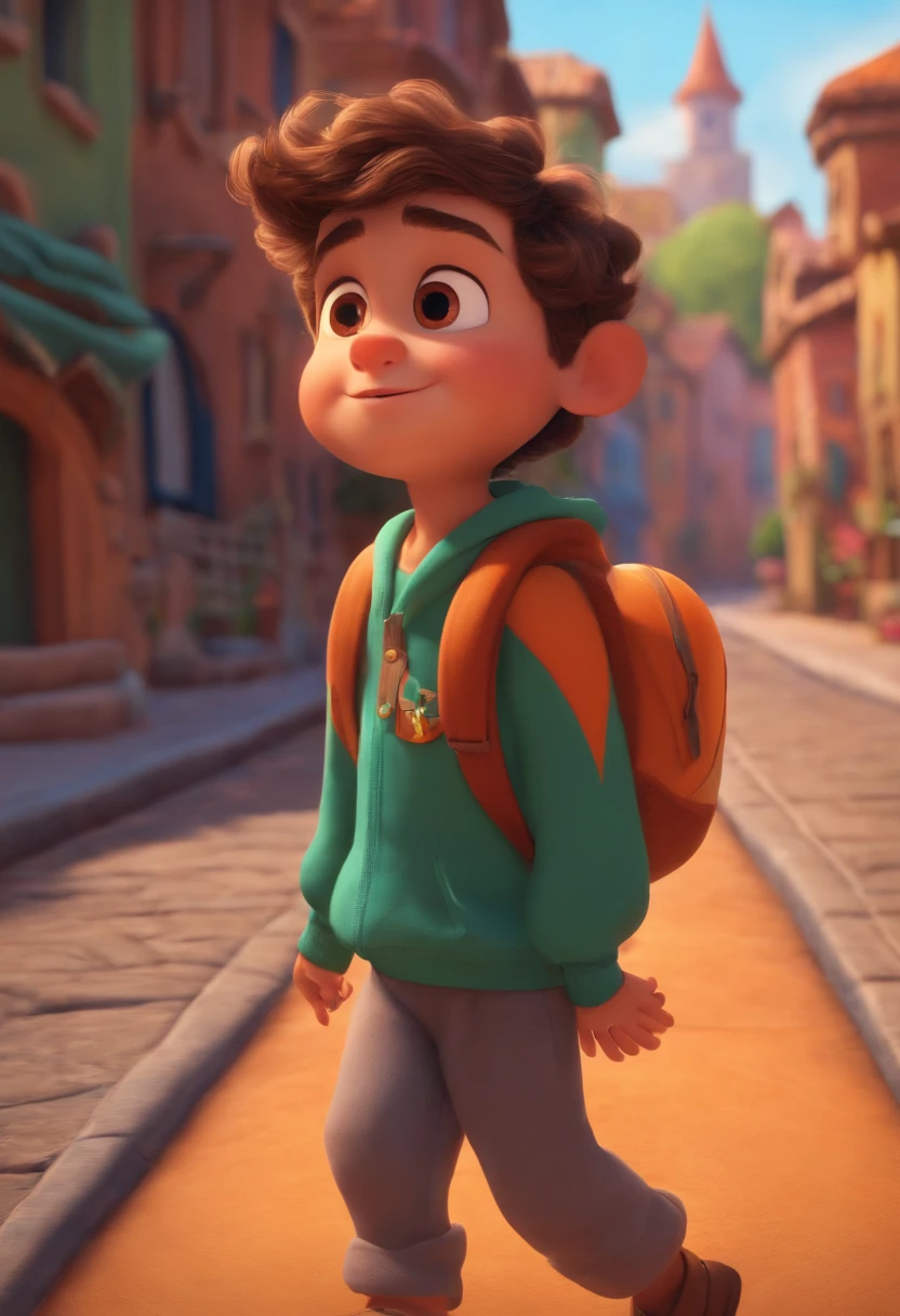 Image of a boy for a story in a YouTube video in Pixar format, He's the  allabester, He's the class leader, He's outgoing, Playful and gets up for a lot of things