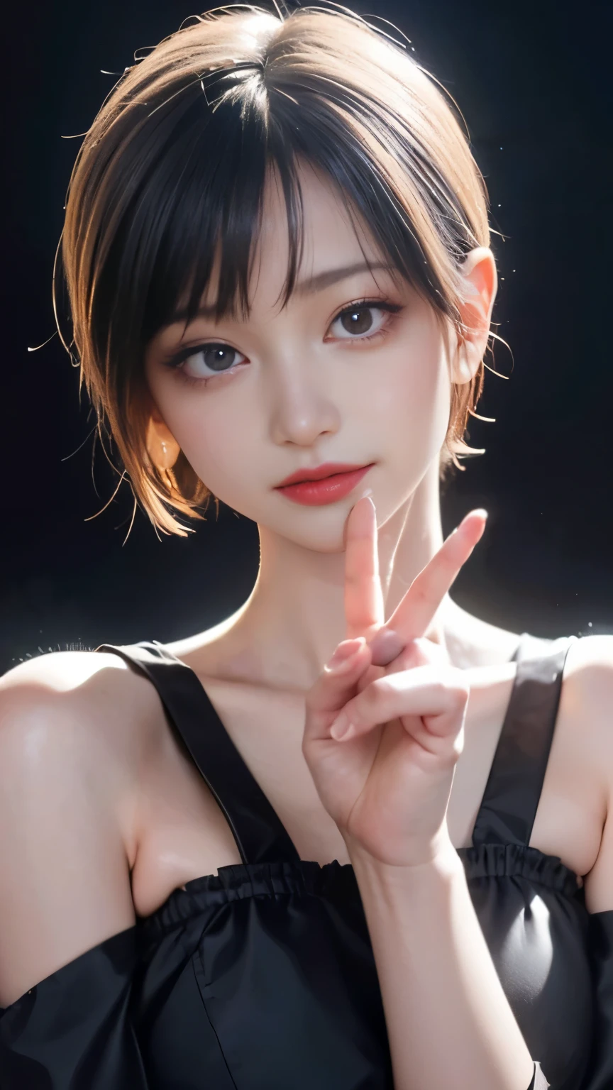 (masterpiece, highest quality, highest quality, Official Art, beautifully、aesthetic:1.2), Cinema Lighting、(Key light at 45 degrees from the front,Orange Fill Light、Soft Blue Backlight、Strong Shadows、Blue and orange color palette), Accurate human body、Someone knowledgeable、Correct five-finger、4K - ultra-vivid、highest quality, masterpiece, Ultra-high resolution, Detailed Background、The perfect background、(Little devil smile、Mesgaquismiles:1.5),
((Oily skin,Glowing Skin、Realistic skin texture、Beautiful skin in every detail、Shiny skin、Slimy skin、Glowing Skin、Shiny skin)), White skin, Real human skin, (Familiar), Oval Face, pore, Ultra-high resolution, (8k, RAW Photos, Realistic: 1.4), One Girl, slim, (kind, Goddess-like eyes) happiness: 1.2), (Lip gloss, eyelash, Gloss Face, highest quality, Ultra-high resolution, Wide Lighting, Natural Shading)、(sexy), Absolute area、long beautiful thin legs、Short length、(恍惚のsexyな笑顔の表情:1.5,) (Random time, place and clothes:1.8)、Alluring、Provocative Pose、Seductive pose