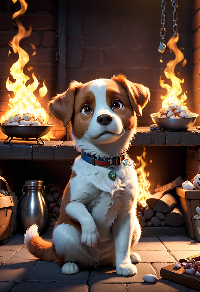 Campfire, The Secret Life of Pets, (masterpiece, best quality, Professional, perfect composition, very aesthetic, absurdres, ultra-detailed, intricate details:1.3)