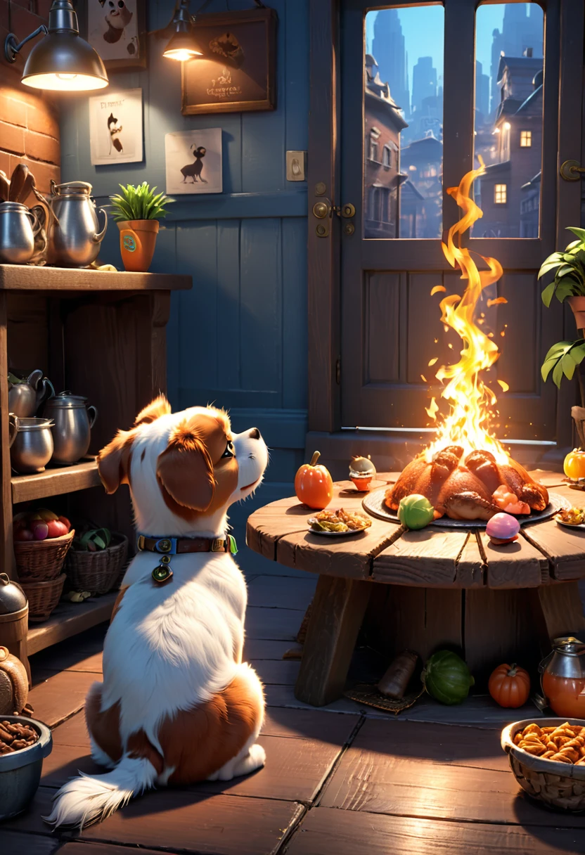 Campfire, The Secret Life of Pets, (masterpiece, best quality, Professional, perfect composition, very aesthetic, absurdres, ultra-detailed, intricate details:1.3)