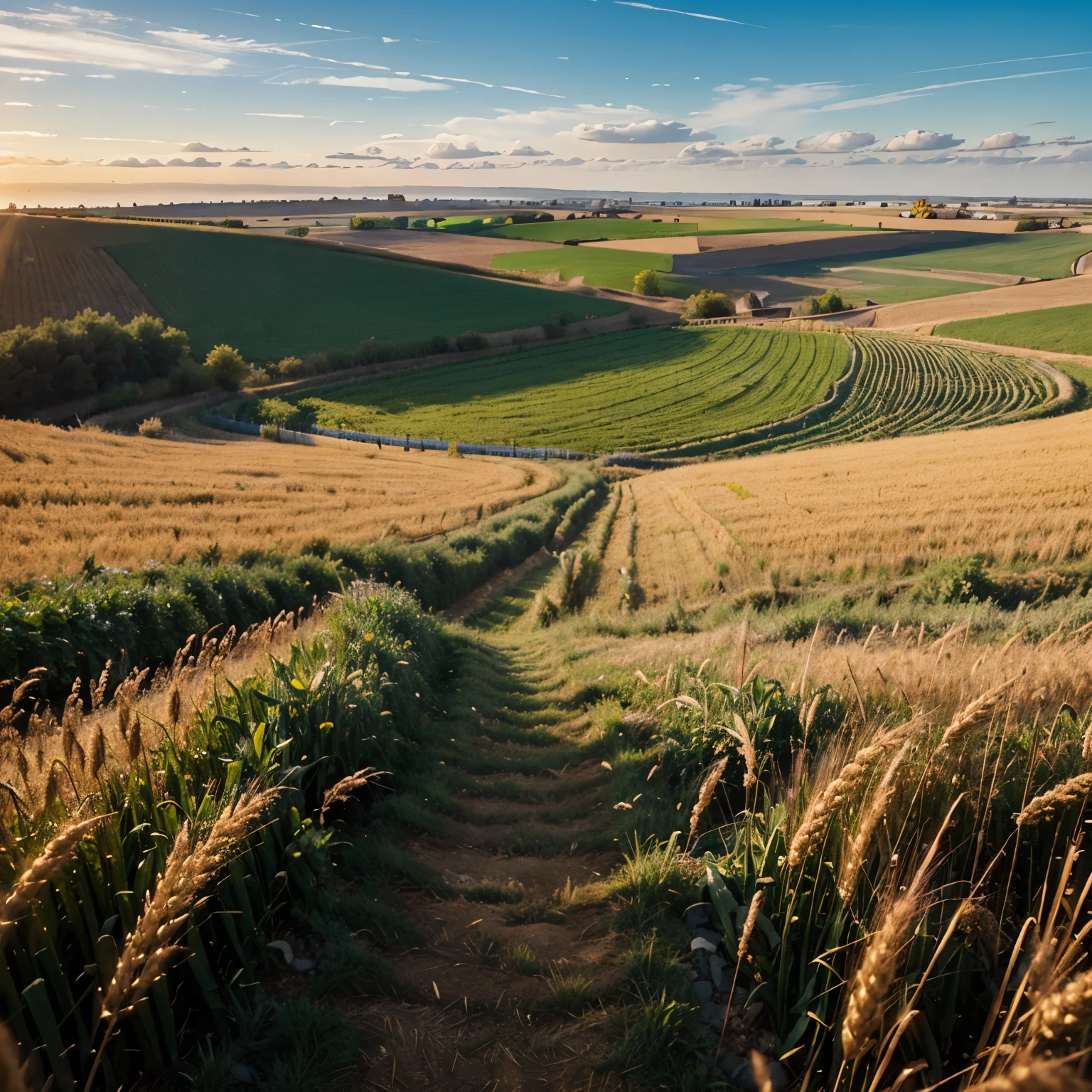 ((best quality)), ((masterpiece)), (detailed), Ukraine, picturesque, blue sky and wheat field