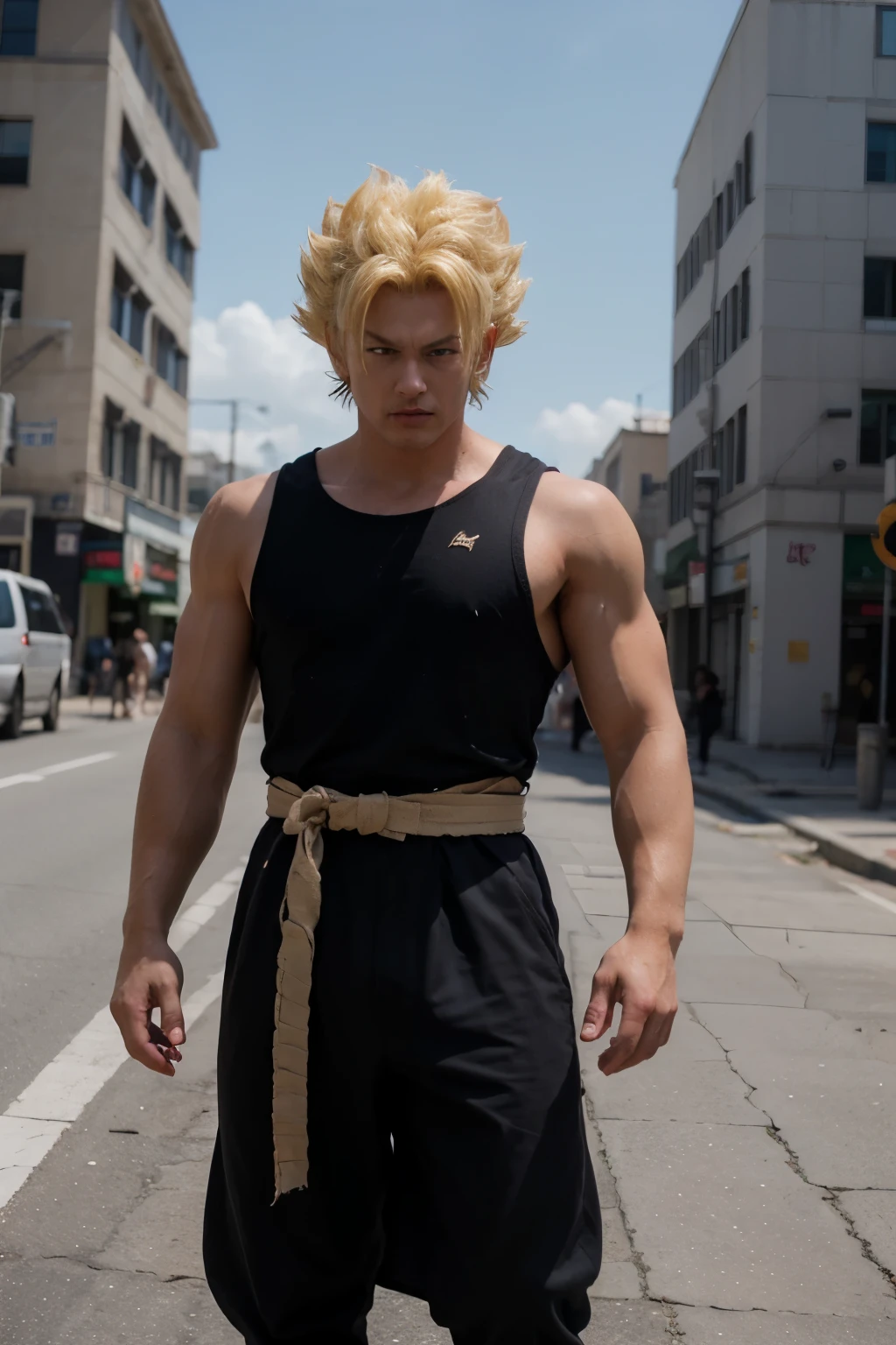 broly, traje elegante, alta calidad, musculoso, super saiyan, 8k, dragon ball z