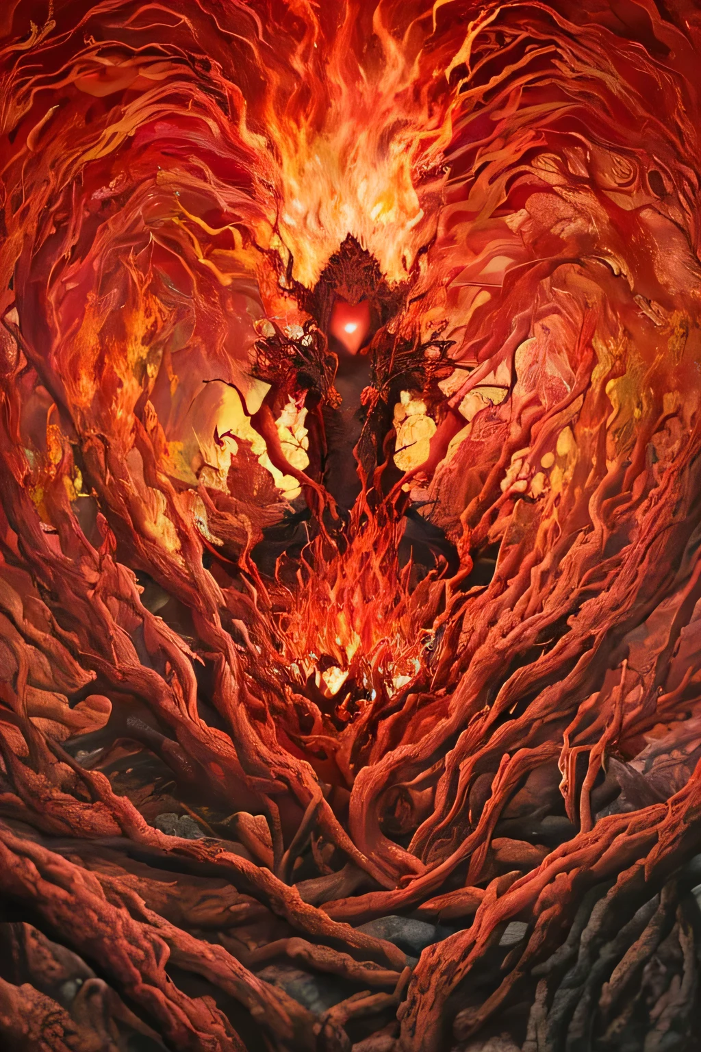 ((melhor qualidade)), plant, color red, fire.