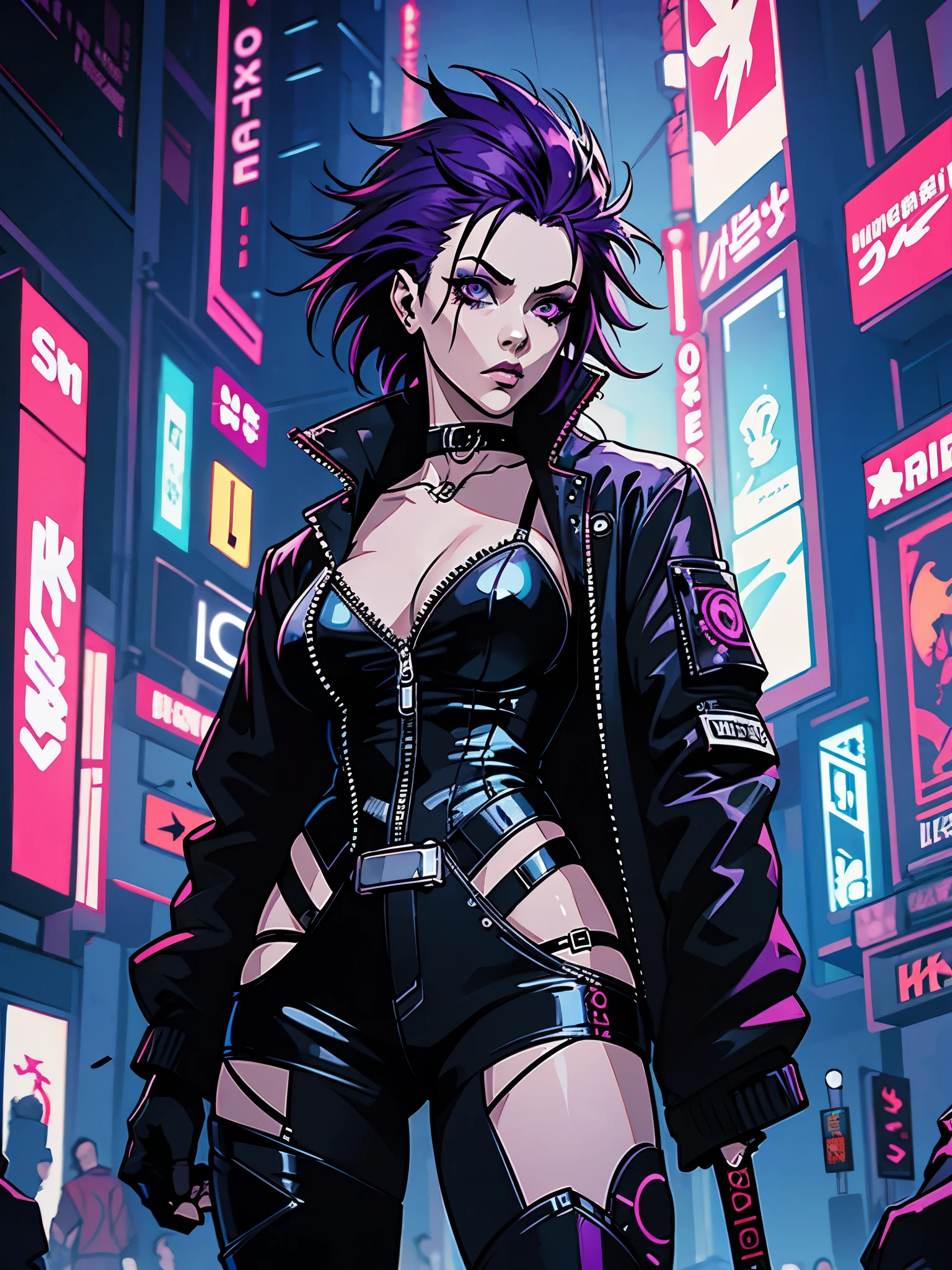 anime girl with purple hair smoking a cigarette in a dark room, cyberpunk art style, digital cyberpunk anime art, anime cyberpunk art, cyberpunk anime art, cyberpunk horror style, cyberpunk character art, dark cyberpunk illustration, female cyberpunk anime girl, cyberpunk artstyle, cyberpunk themed art, in cyberpunk style, cyberpunk character design, gothic - cyberpunk, has cyberpunk style