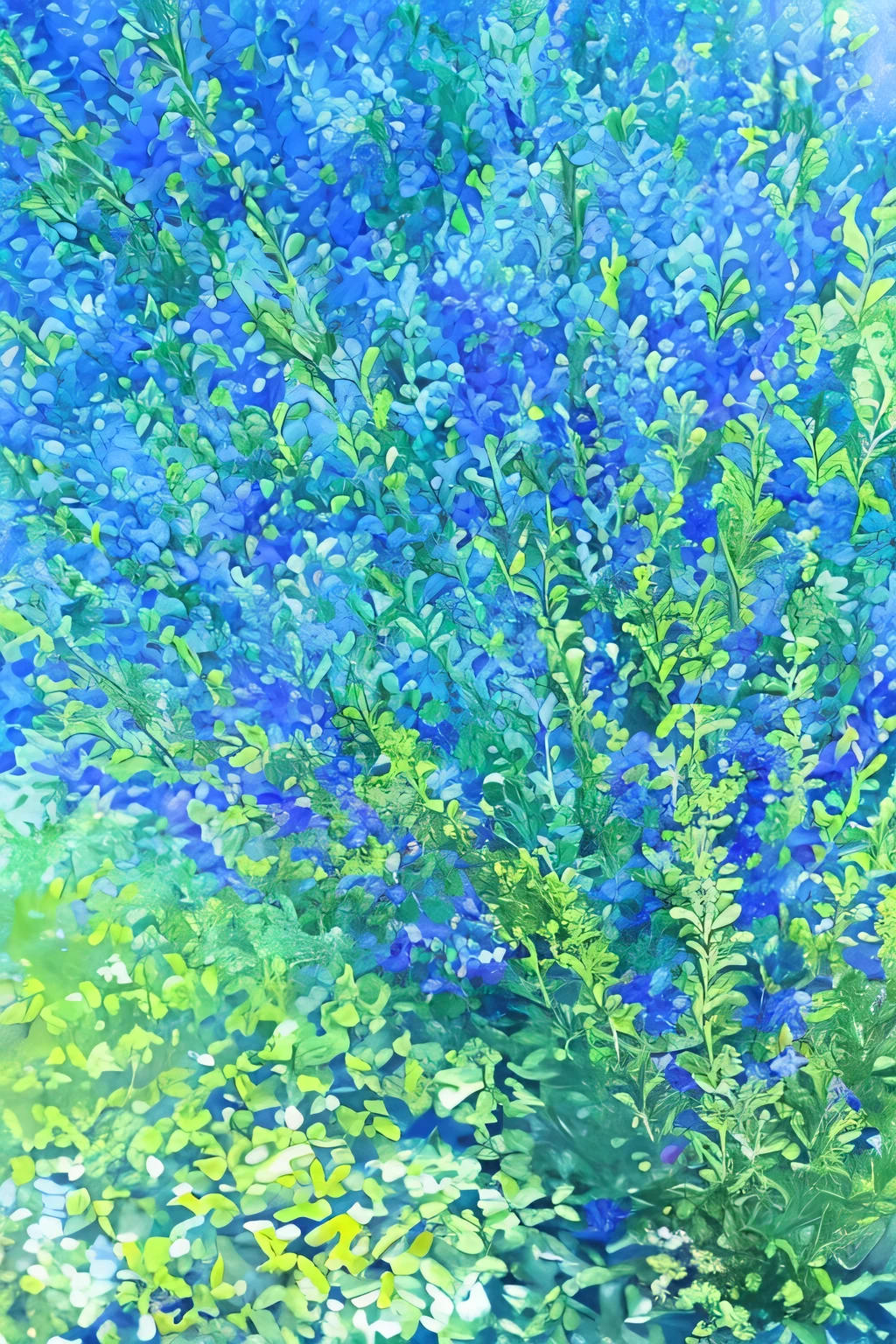 ((melhor qualidade)), plant, color blue, aqua.