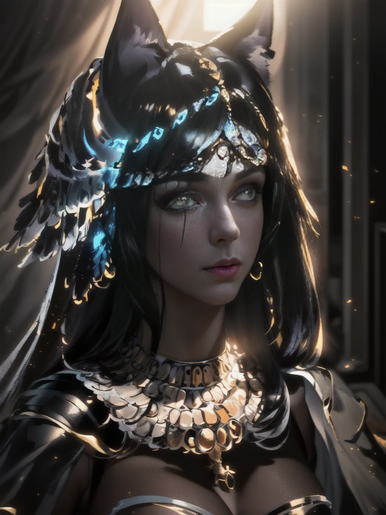Egyptian Princess, Beautiful, proportion Aurea, Facial Proportion, master part, arte digital, pinceladas suaves, science fiction, Egito, Sci-fi Egyptian Pyramid, Tecnologia, liso, amber eyes, tom de pele de cobre, retrato de corpo inteiro, cintura pequena, garments, voluptuoso, esguio, fino, sexy, princesa, Bonito, alta classe, egyptian background, Marz, ouro, Underground, cabelos pretos, long flowing hair, cabelo bonito, figura sexy, Cocar de joias, Hair,, perfect composition, bonito, detalhado, intrincado, Intricate octane render trend in Artstation, 8 k artistic photography, arte conceitual fotorrealista, soft natural volumetric cinematic perfect light, Chiaroscuro, Fotografia premiada, master part, oil on the canvas, Raphael, Caravaggio, Greg Rutkowski, bipe, Beksinski, Giger