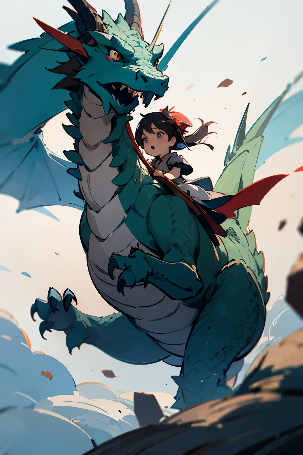 Little beauty riding a dragon