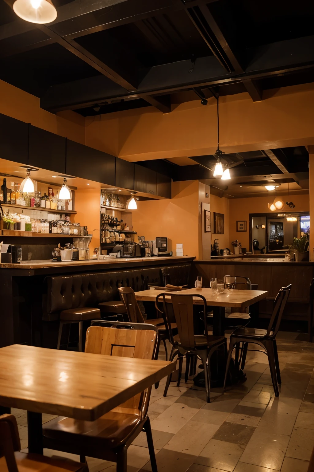 I want an Isthmus restaurant with the color of the premises that is orange and has a striking shape