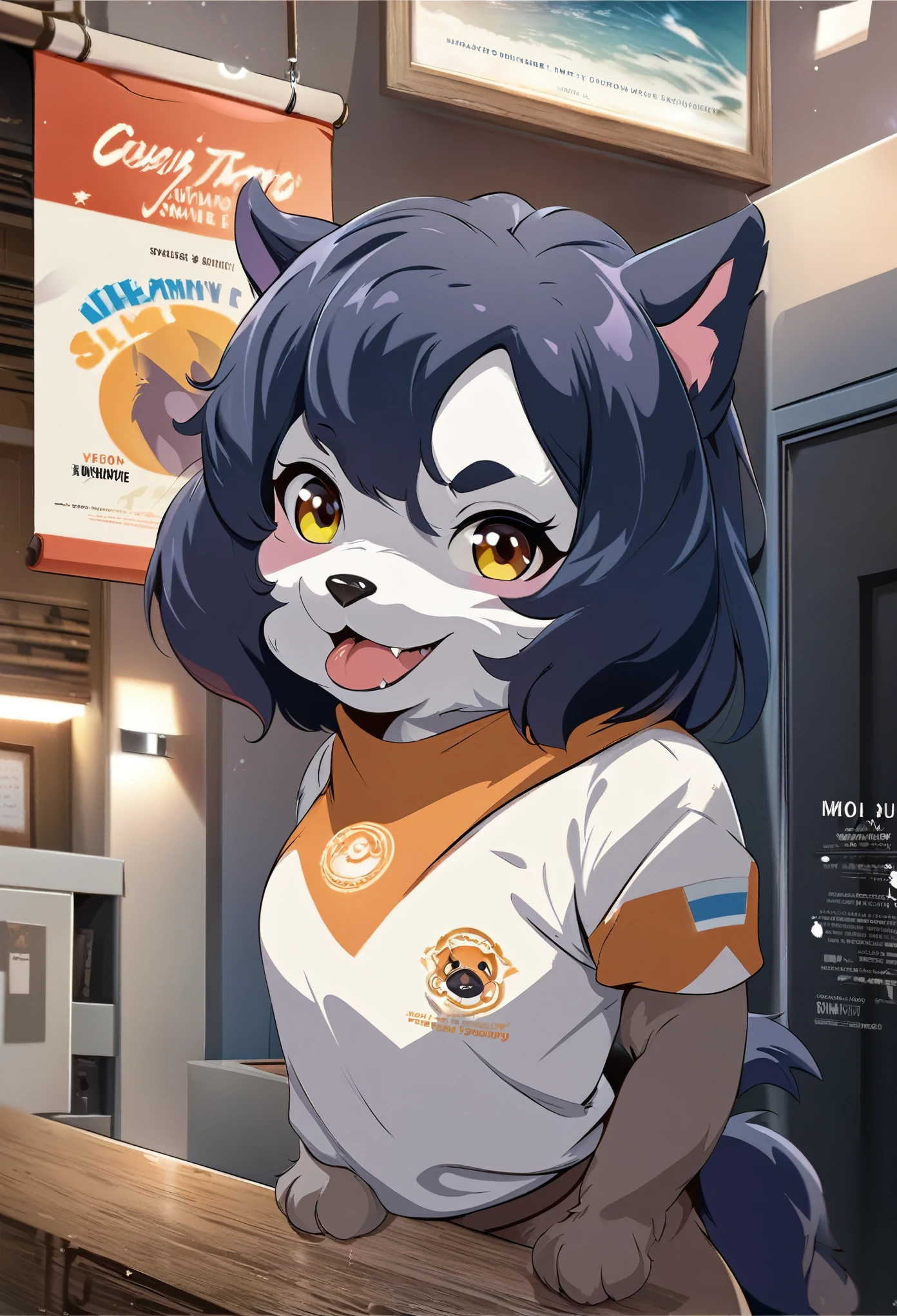 top quality, best quality, movie poster, rzminjourney, vector-art, High-quality illustrations, masterpiece(kemono, furry anthro)logo mark, round,