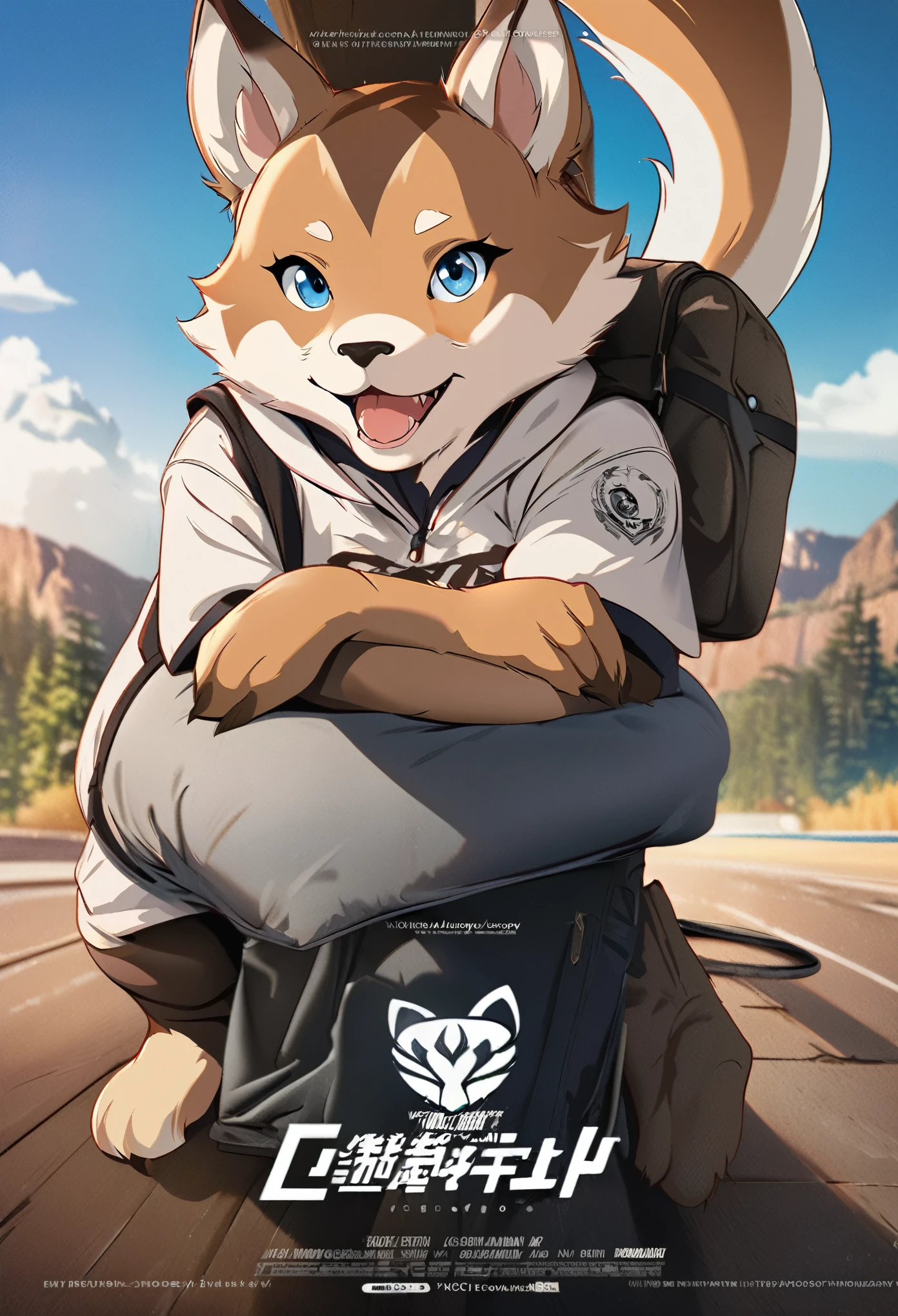 top quality, best quality, movie poster, rzminjourney, vector-art, High-quality illustrations, masterpiece(kemono, furry anthro)logo mark, round,