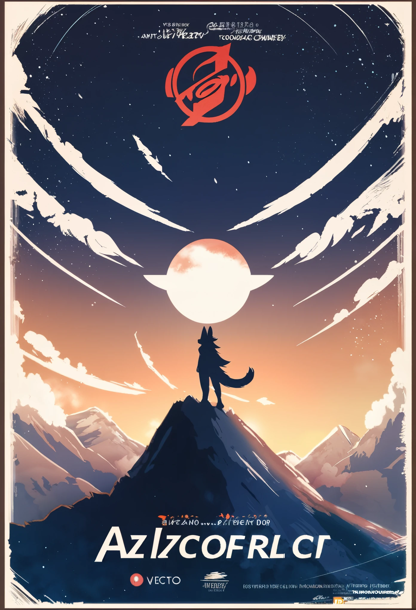 top quality, best quality, movie poster, rzminjourney, vector-art, High-quality illustrations, masterpiece(kemono, furry anthro)logo mark, round,