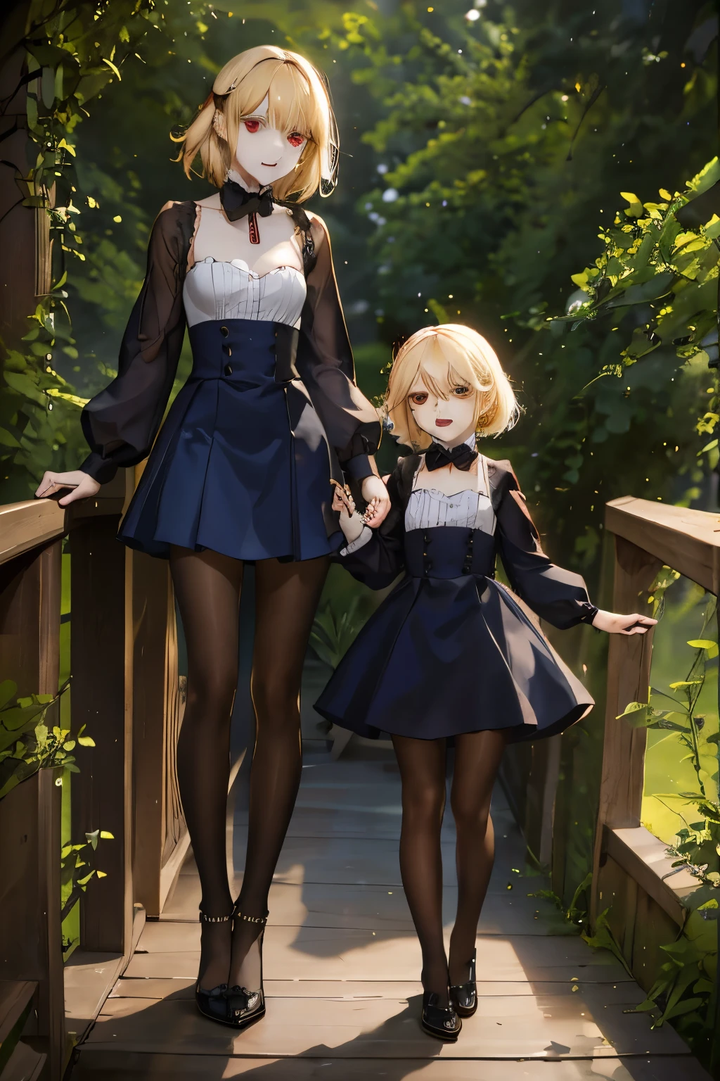 16 years old, two blonde vampire twins sisters one with short hair and the other with long hair, cover of HORROR vampire novel