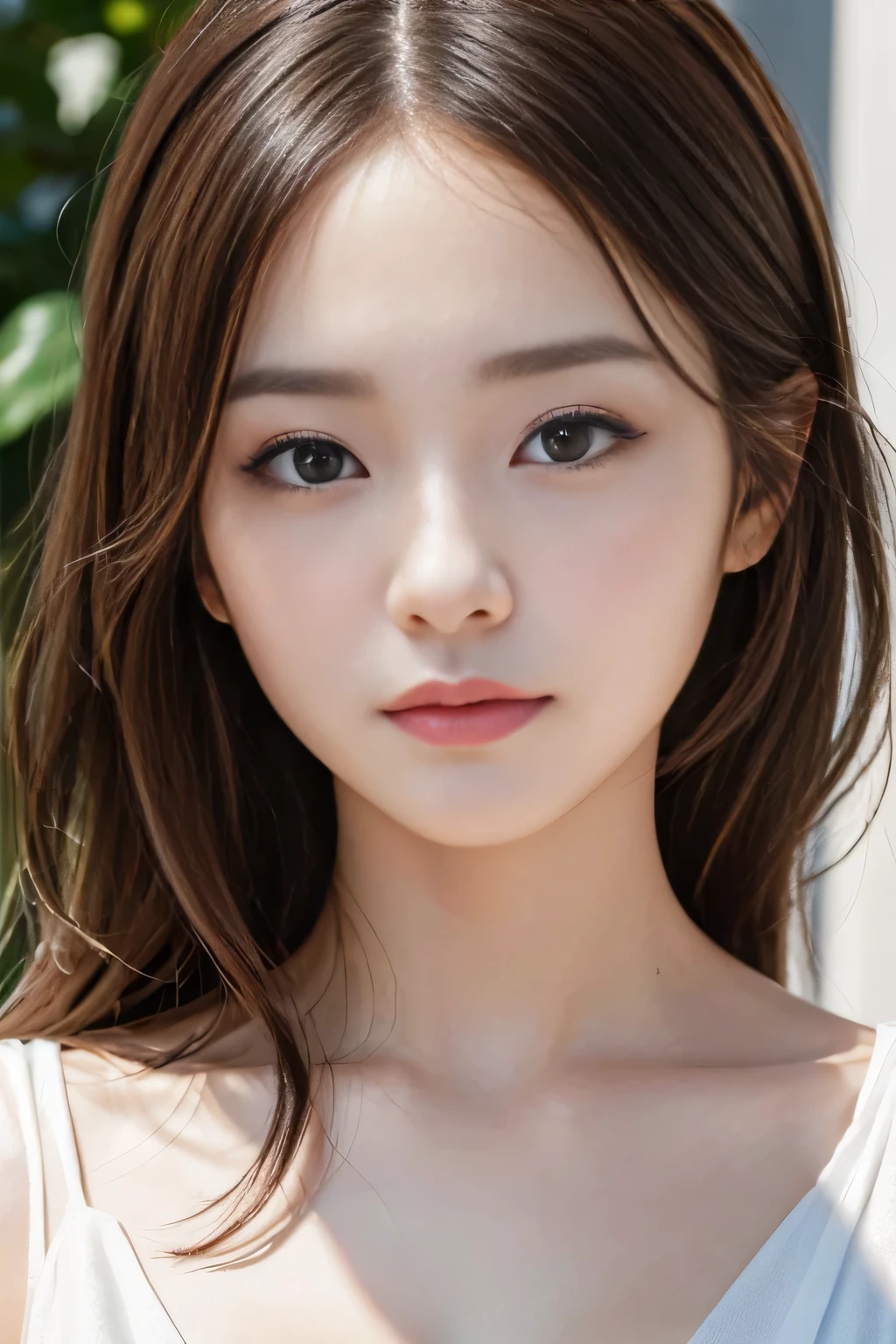 (Masterpiece: 1.3), (8K, Photorealistic, Raw photography, Top image quality: 1.4), 1 young lady, (Lifelike face), (Beautifully detailed face), (Ultra-detailed skin), (Extremely beautiful eyes), (Large, expressive eyes), (Realistic hairstyle), (High definition), (Detailed facial features), (Natural complexion), (Sharp jawline), (Defined cheekbones), ((Looking directly at the viewer)), (Bright, clear eyes), (High contrast), (Realistic shadows and highlights), (Healthy, rosy cheeks), (Fashionable dressing),
