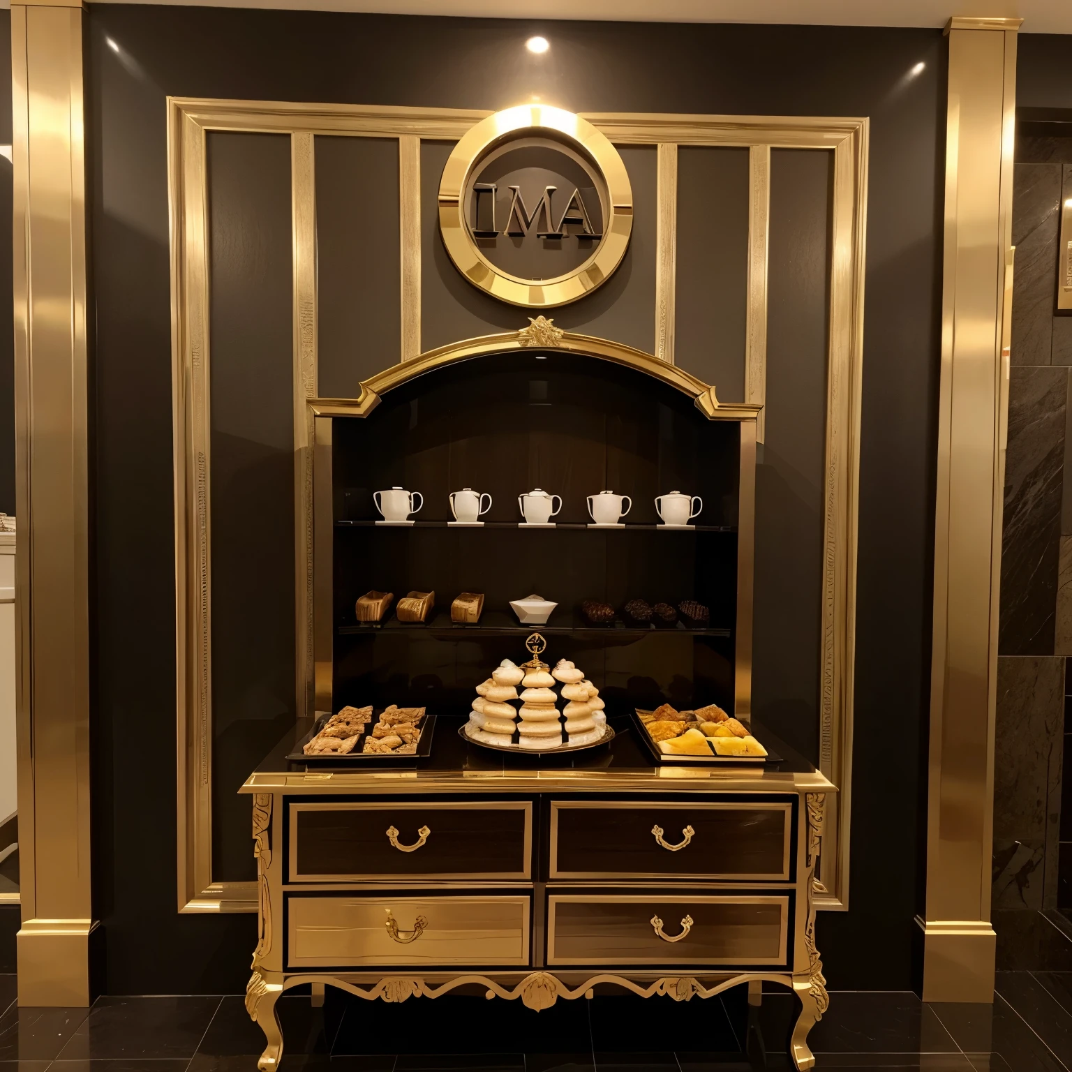 Cria uma logo de uma loja virtual chamada Buffet comprei como cor preto e Dourado