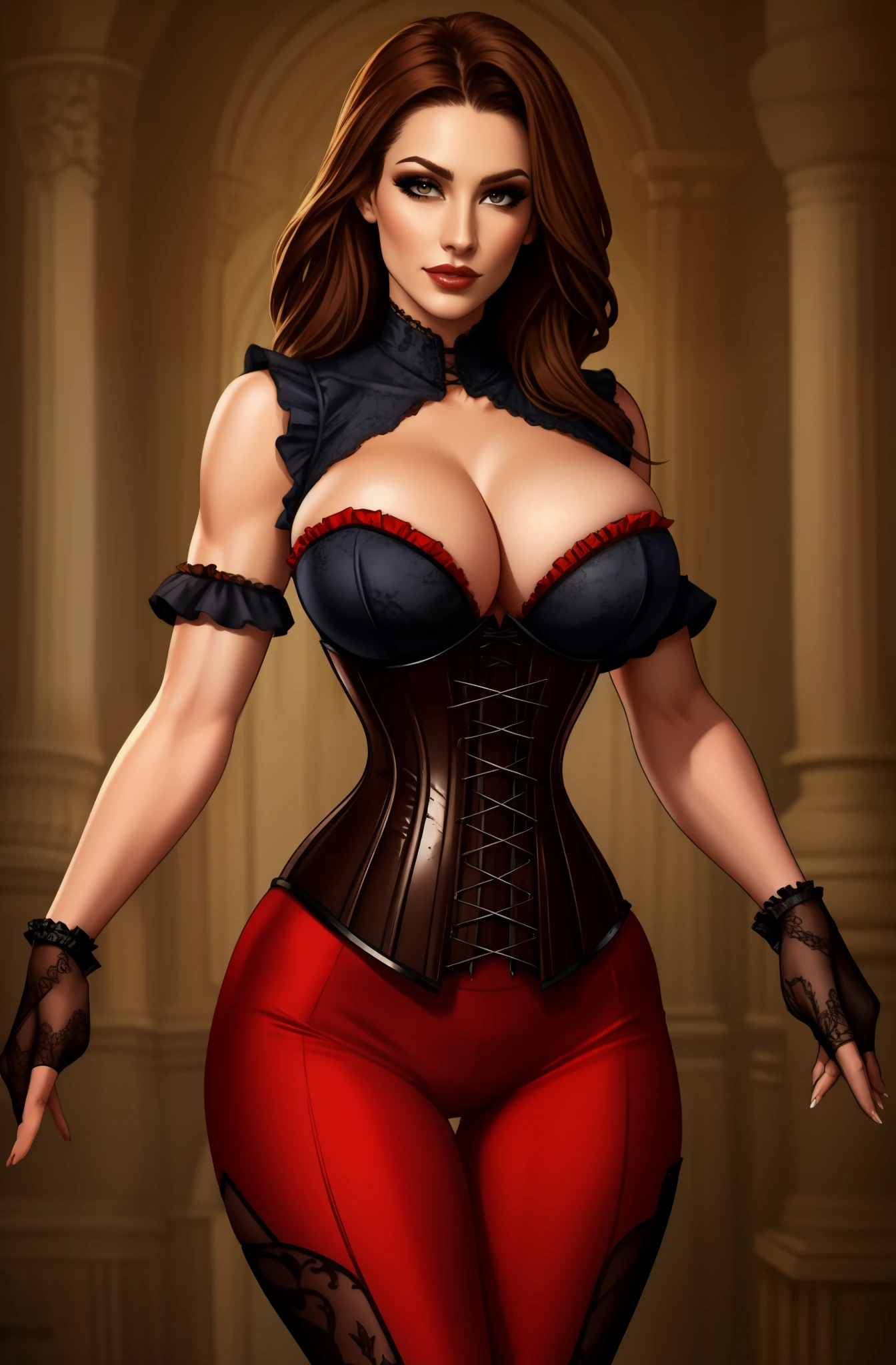 wearing a corset