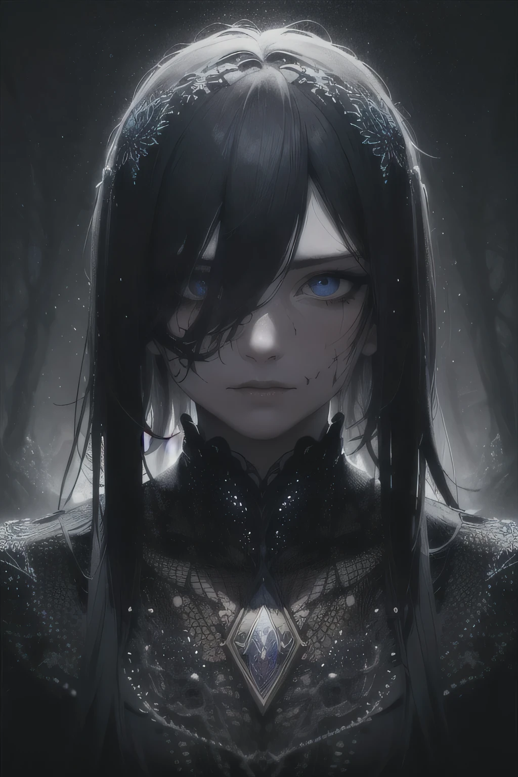 masterpiece, (absurdres, highres, ultra detailed), 1boy, muscular, facial hair, solo, extremely detailed eyes, (official art, beautiful and aesthetic:1.2), (dark art,erosion,fractal art :1.3), colorful, horror, highest detailed