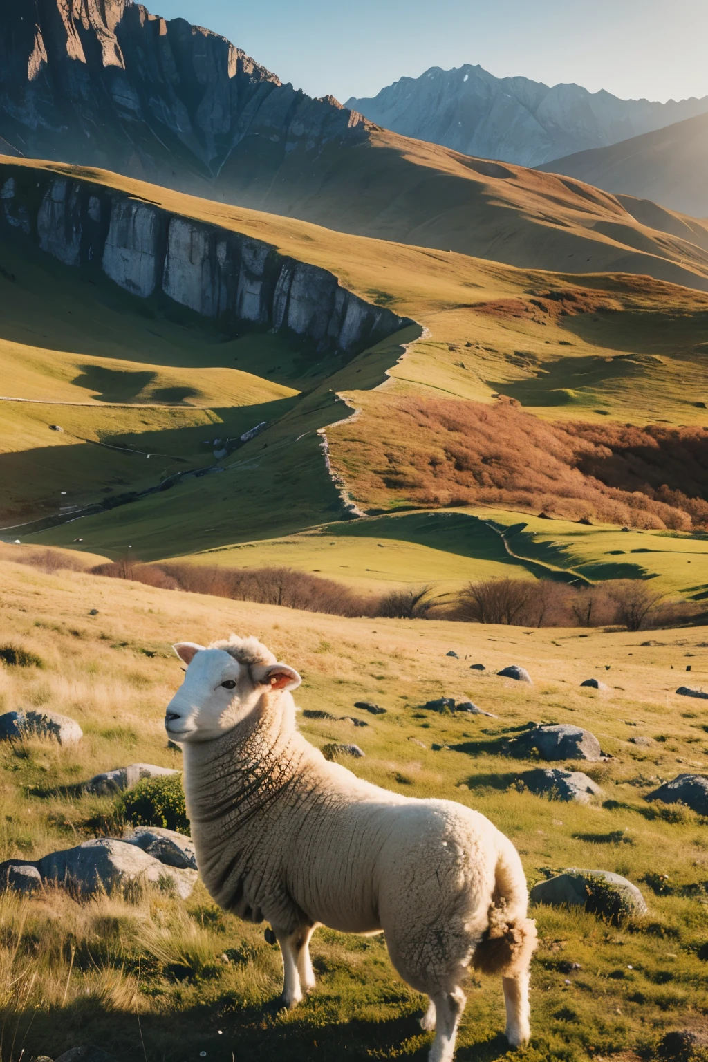 A sheep is walking alone in the wilderness. People are kneeling in prayer. Epic biblical description, Bible illustrations, agitation, The Most High God, Prophecy Art
