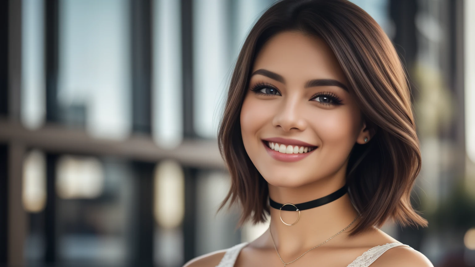 Isabela Merced and friend, bob_cut hair, smiling seductively, choker, Sexy smile, (kissing:1.2), masterpiece,best qualtiy,hdr, hyper HD, 8K,Bokeh,Ultra-fine painting,Sharp focus,Physically-based rendering,Extreme detail description,portraitures,full-body photo, , (skin texture:1.1), (high detail face:1.1),high detail body, high detail clothes, perfect eyes, perfect hands, perfect body, perfect hair, (Big breasts:1.3), (EOS R8, 50 millimeters, F1.2, 8K, RAW photo:1.2), photograph by arny freytag