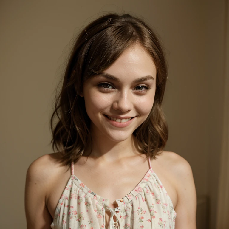 AnnaSophia Robb dressed as a girl in the 80s smiling
