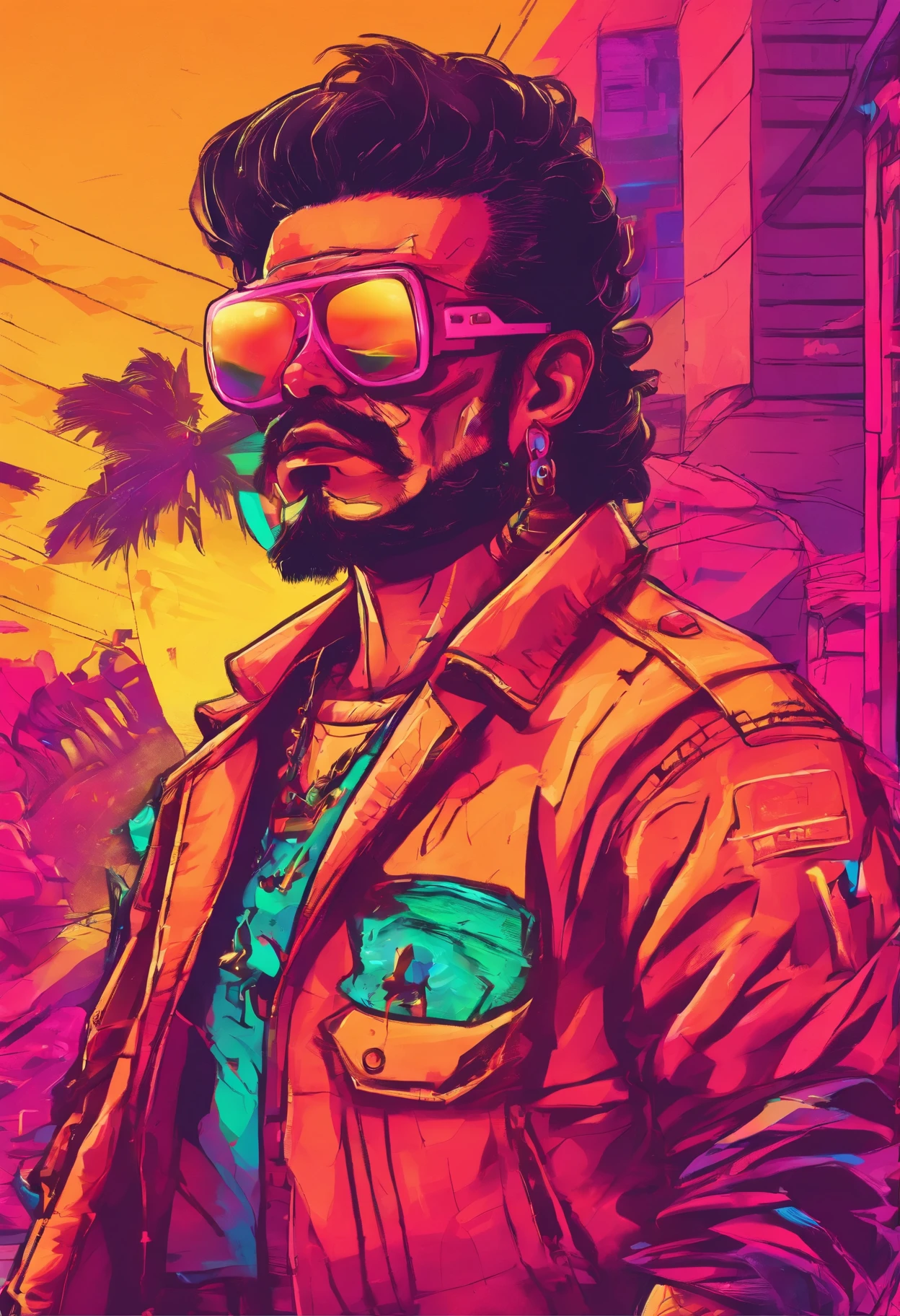 Mexican gang member in dangerous neighborhood with realistic quality 