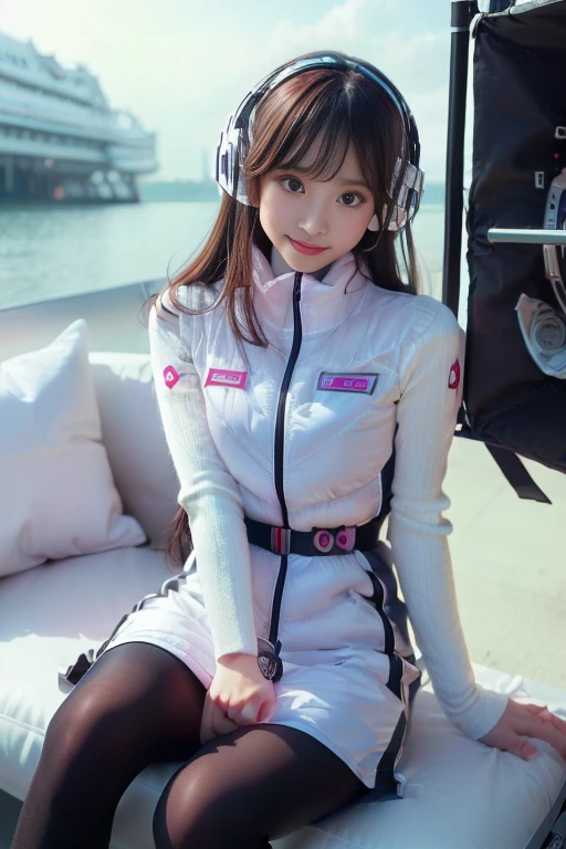 ((NSFW: 1.4)), ((Detailed face, Professional photography)), ((NSFW, zettai ryouiki, 1 girl)), Ultra-high resolution, (Realistic: 1.4), RAW Photos, highest quality, (PhotoRealistic Stick), concentrated, Soft Light, ((30 years old)), ((Japanese)), (( (Young Face))), (surface), (Depth of written boundary), masterpiece, (Realistic),(inside ISS):3, woman, ,astrovest:2,headphone:2,smartwatch,,bangs, ((1 girl)),(black sleeves):2,(black tights):2,inside spacestation,inside spacecraft,,zero gravity,smile,open leg,blush:1.5,hidden hands,neotech