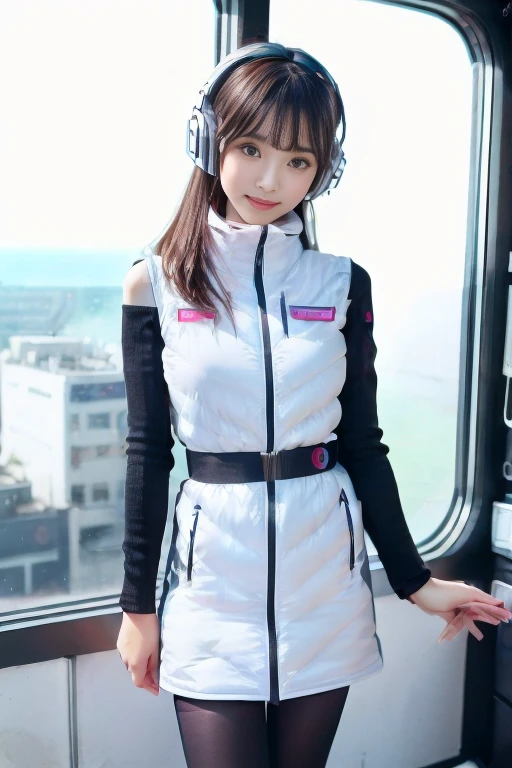 ((NSFW: 1.4)), ((Detailed face, Professional photography)), ((NSFW, zettai ryouiki, 1 girl)), Ultra-high resolution, (Realistic: 1.4), RAW Photos, highest quality, (PhotoRealistic Stick), concentrated, Soft Light, ((30 years old)), ((Japanese)), (( (Young Face))), (surface), (Depth of written boundary), masterpiece, (Realistic),(inside ISS):3, woman, ,astrovest:2,headphone:2,smartwatch,,bangs, ((1 girl)),(black sleeves):2,(black tights):2,inside spacestation,inside spacecraft,,zero gravity,smile,open leg,blush:1.5,hidden hands,neotech