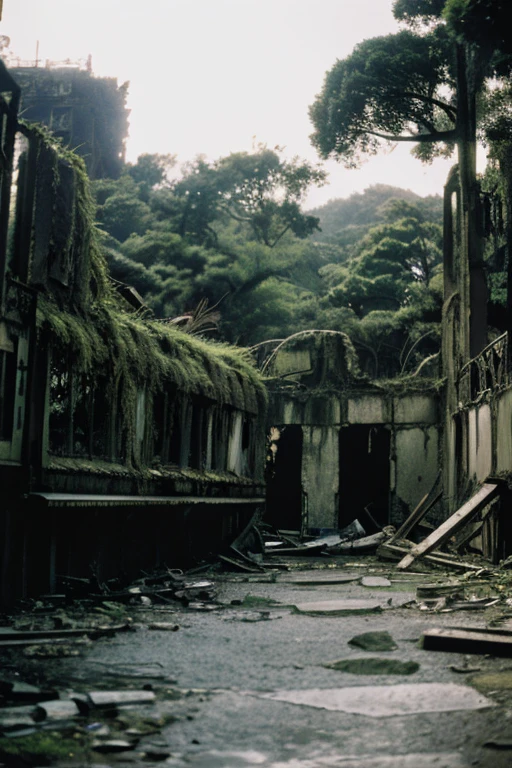 amusement park,moss,Collapse,Devastation,Inside the ruins is narrow,Showa,Glasses,Women,adventure,Black and White,