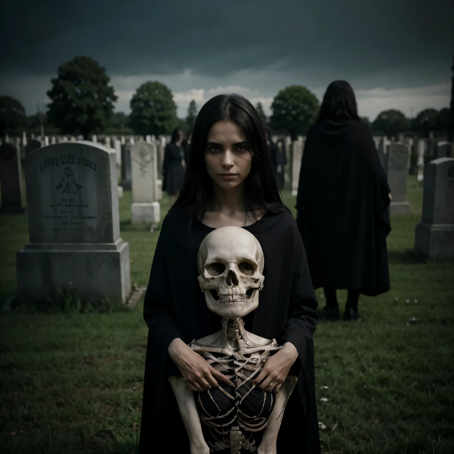 Fine matte painting, skeleton dark angel big wings haunted castle on drawing table full of knives, horror, spookiness, scary, secret horror, tentacles, vines, eyes, uncanny valley effect teeth, limbs, animals, blood moon