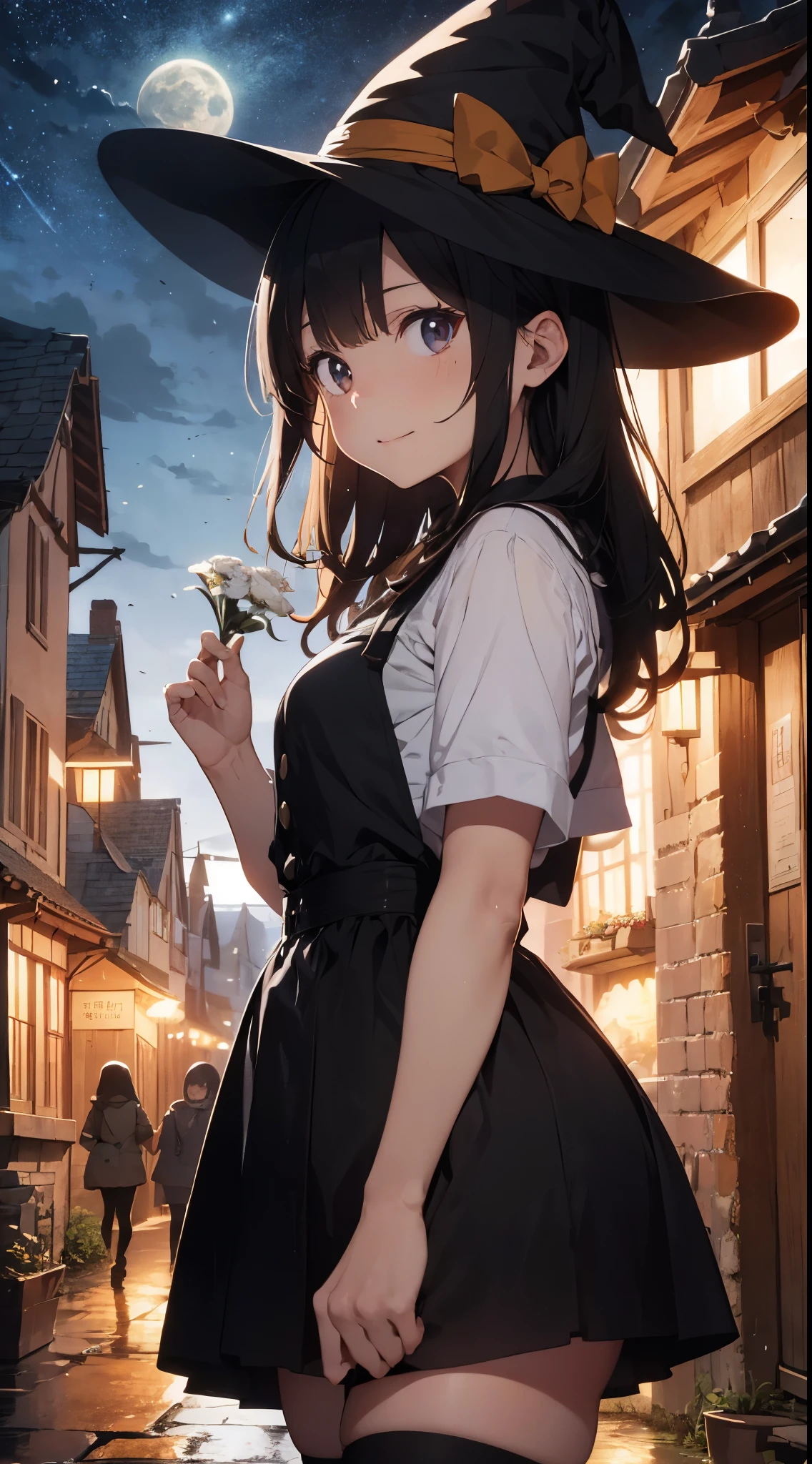 welcome、Visit a quirky village in medieval Europe!This is a time when witch hunts are thriving.、This story is a little different。The main character is、Without a name「Witch」A girl called。She's a witch and。Hide what you are、Living a normal life in the village。
This village is、Although at first glance it is an ordinary medieval village、A strange phenomenon is happening frequently。NP、At night, the moon smiles and winks.、The tree々starts dancing or。ha、Because witch girls secretly use magic。
soon、When the villagers「Witch hunt」I decided to start。 however、This witch hunt is quirky。 When the villagers、If you find a witch、Why give the witch a bouquet of flowers and thank her、The magic used by witch girls is、Because it brings joy and happiness to the village。
The camera angle is、Focus on the moment when the witch girl is using magic。The magic light that comes from her hands is、It sparkles with iridescent colors。The light illuminates the whole village.、Turning a dark medieval European village into a bright fun place。
The overall tone is、While on the theme of horror、Pop and anime-style production、Reducing fear。Buildings and nature、Painted in exaggerated and colorful colors、The witch girl also herself with big eyes and a romantic smile、Captivates the viewer。