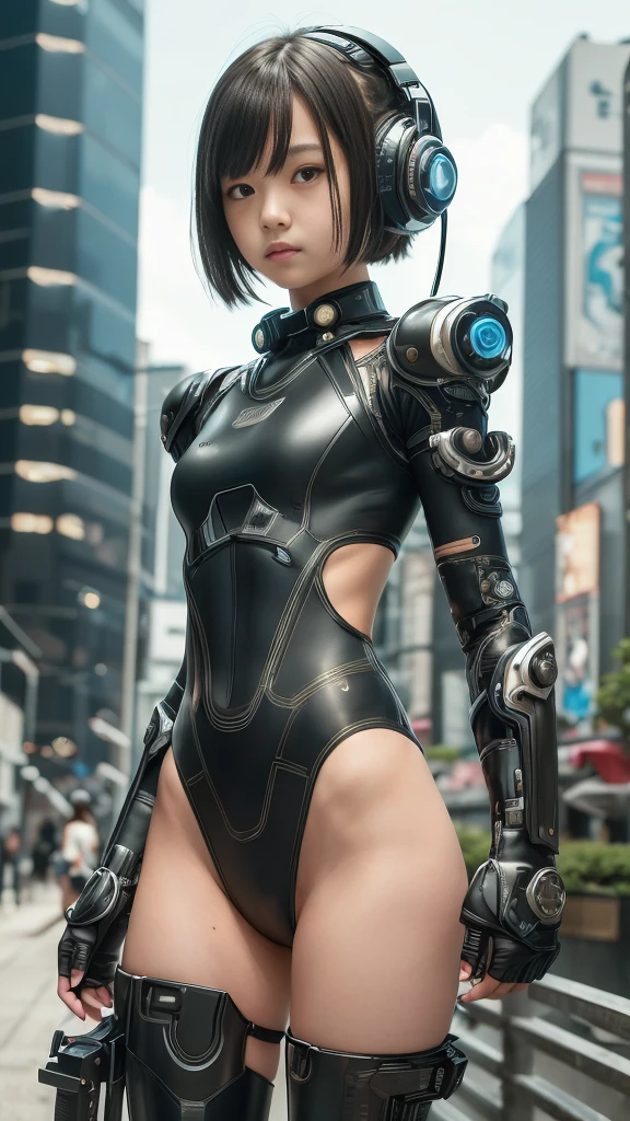 high quality, masterpiece, two close friends, Beautiful tween girls, small skinny girls, cute girl face, cyberpunk, Wearing futuristic robotic tactical armor cyberpunk suit with cutouts showing abs, skinny athletic body, innocent, playful, Famous actresses of Japan, very beautiful face